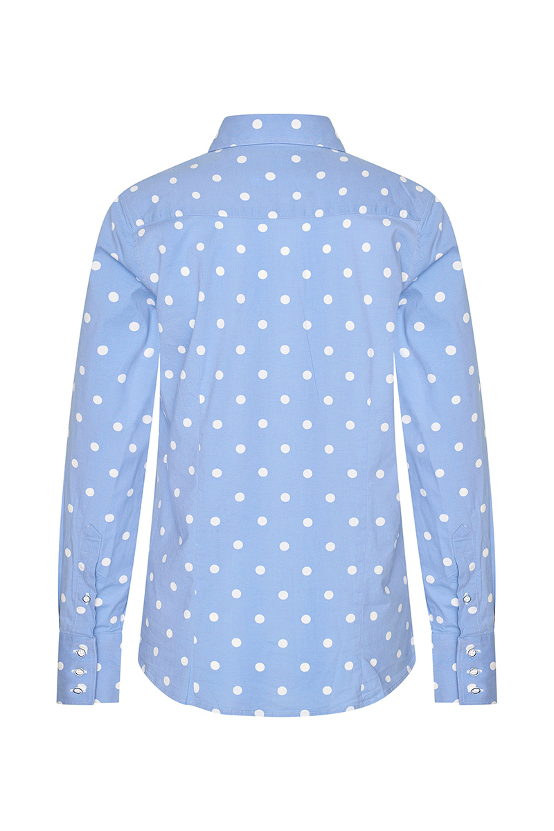 Dames blouse lange mouw blauw