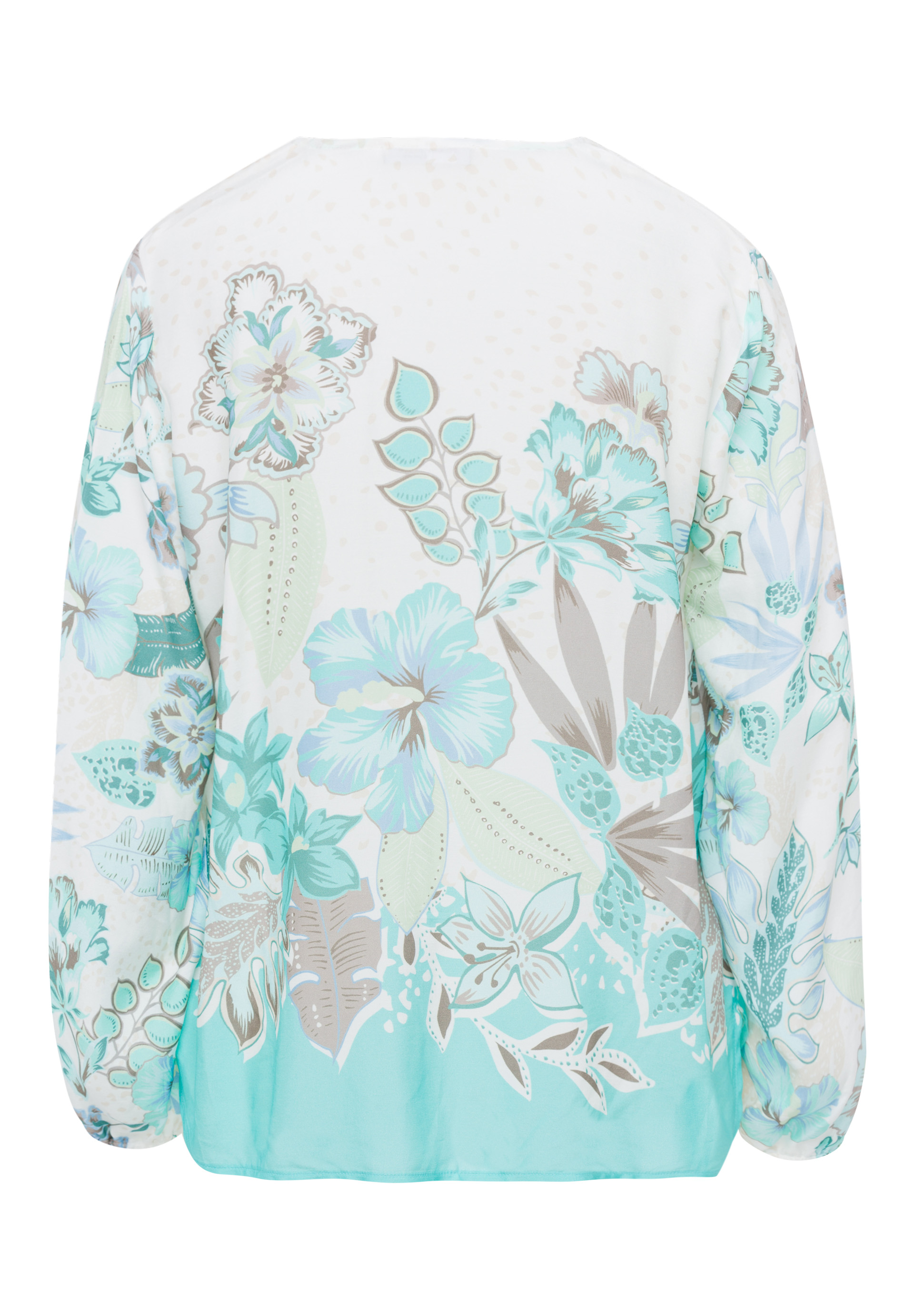 Dames blouse lange mouw blauw