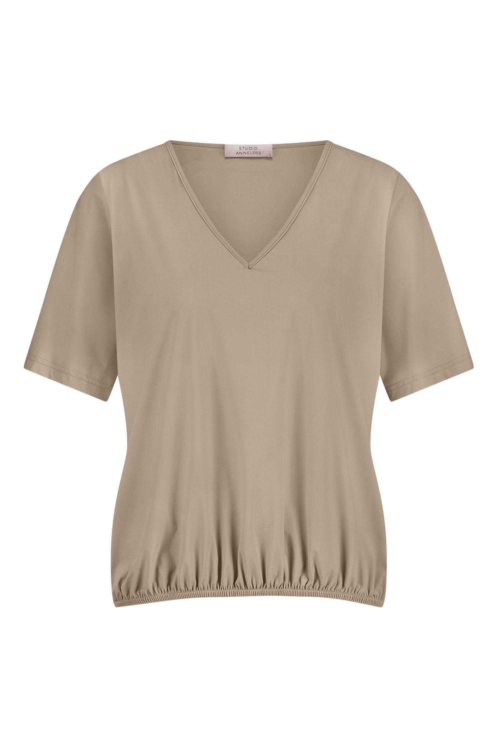 Dames t-shirt korte mouw bruin