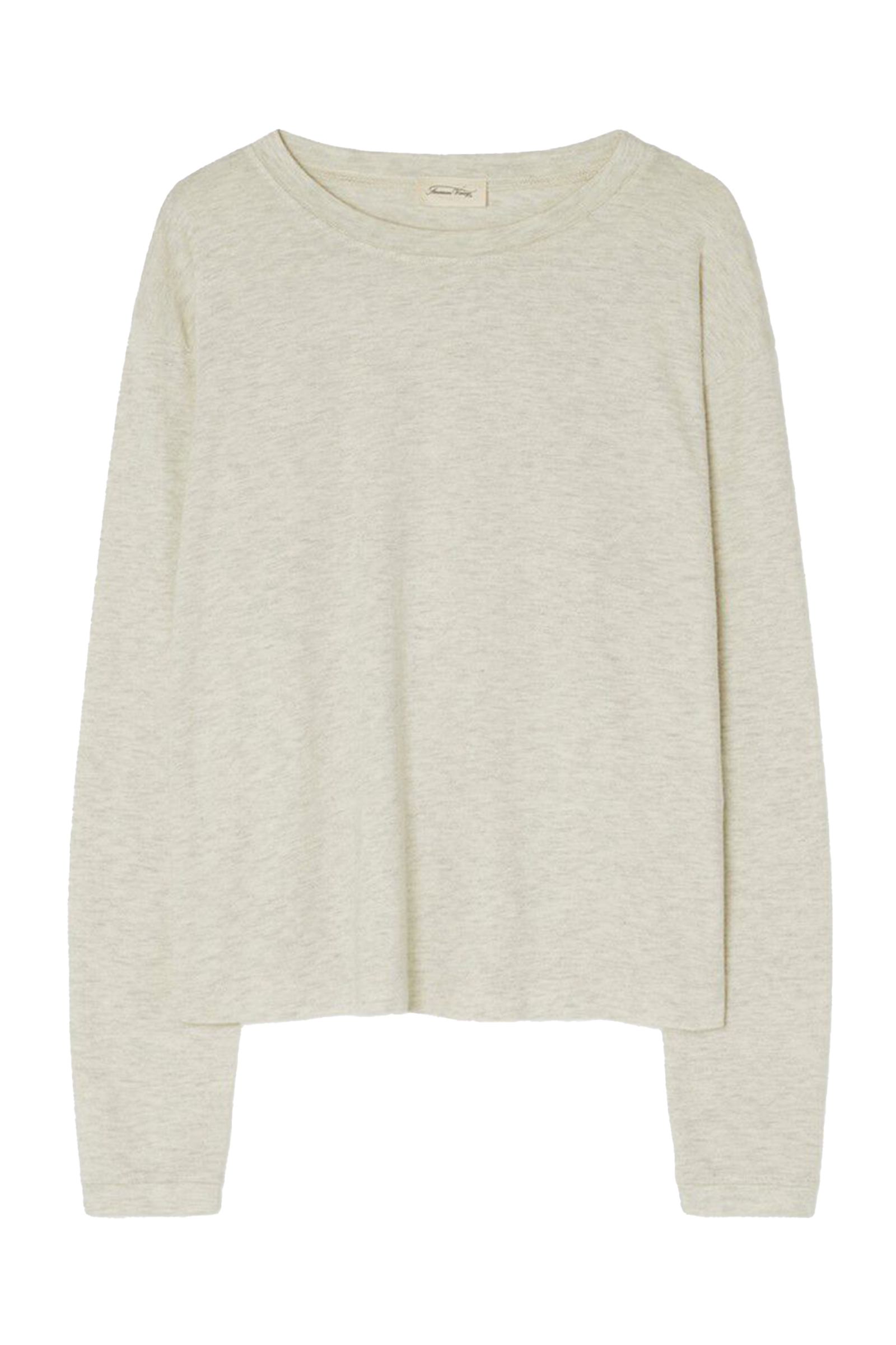 Dames t-shirt lange mouw grijs