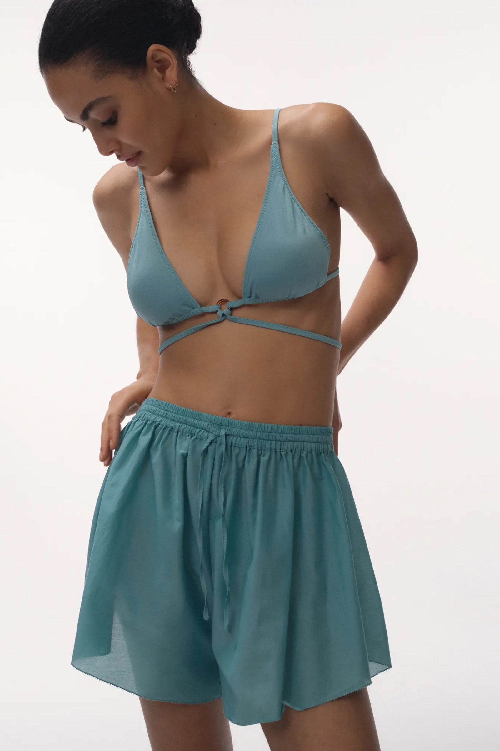 Dames short blauw
