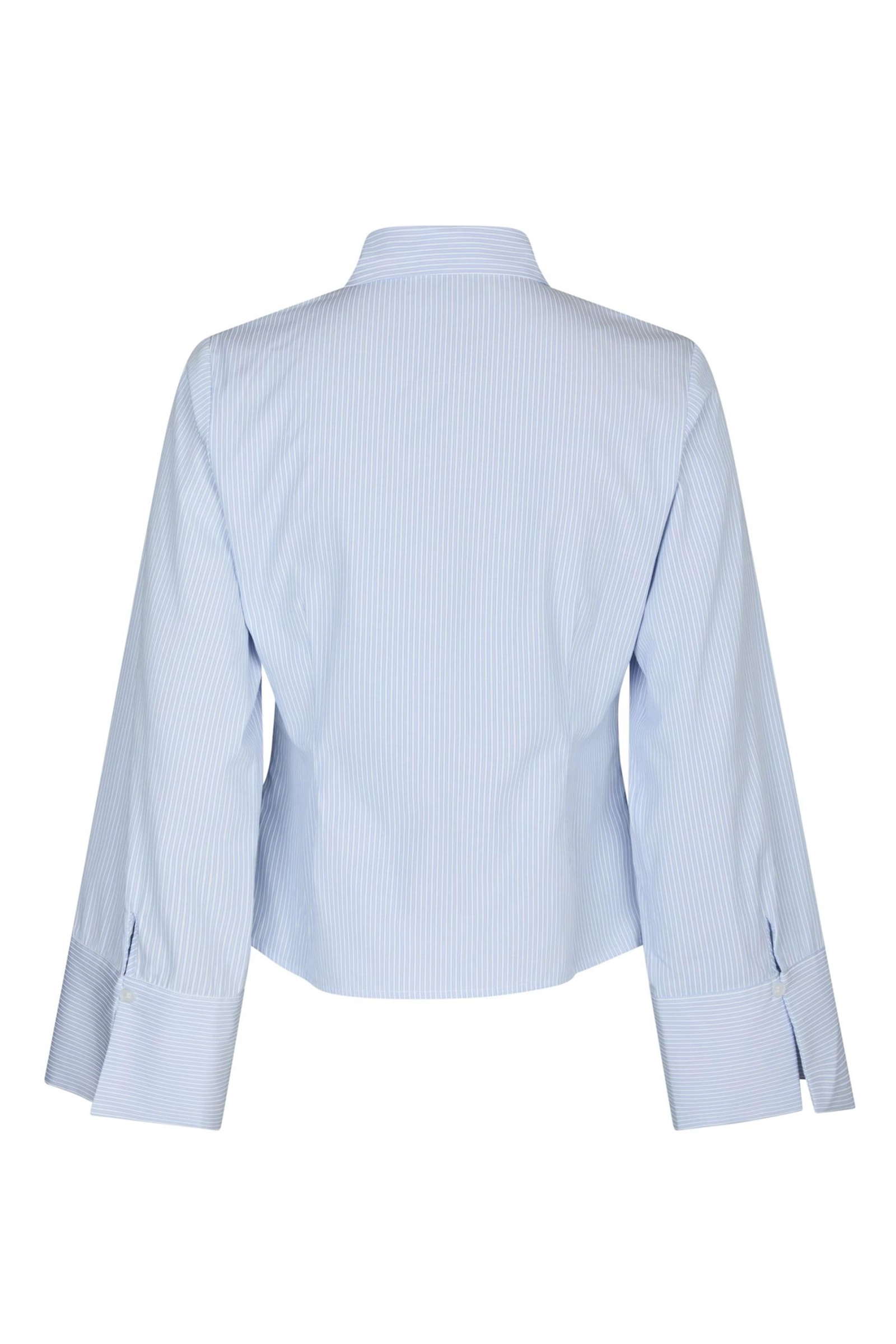 Dames blouse lange mouw blauw