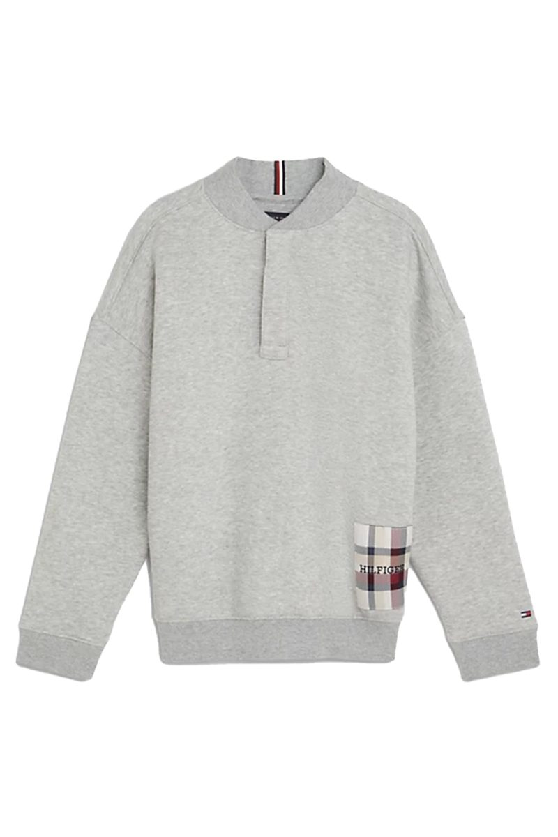 Tommy Hilfiger check label sweatshirt Grijs-1 1