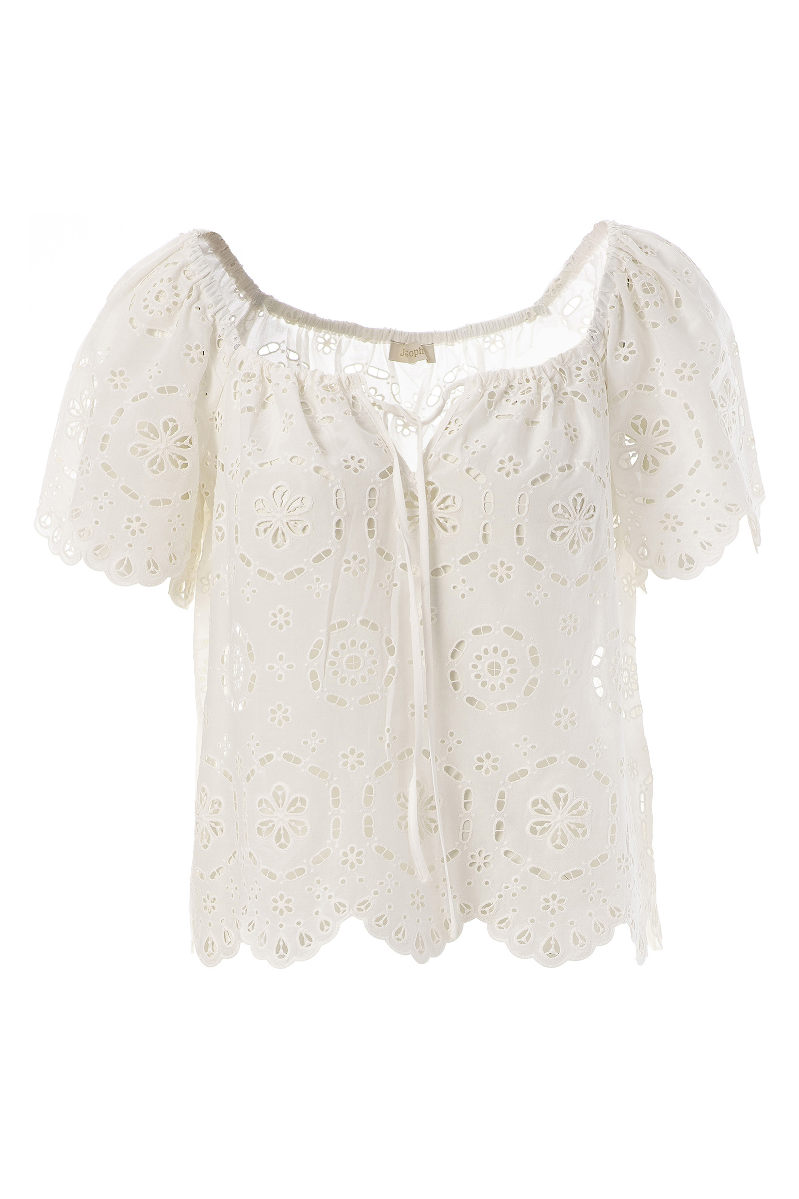 Dames blouse korte mouw ecru