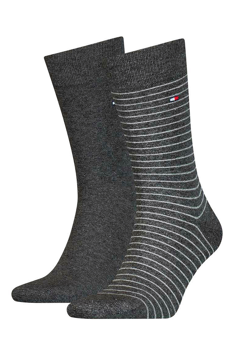 Tommy Hilfiger TH MEN SMALL STRIPE SOCK 2P Grijs-1 1