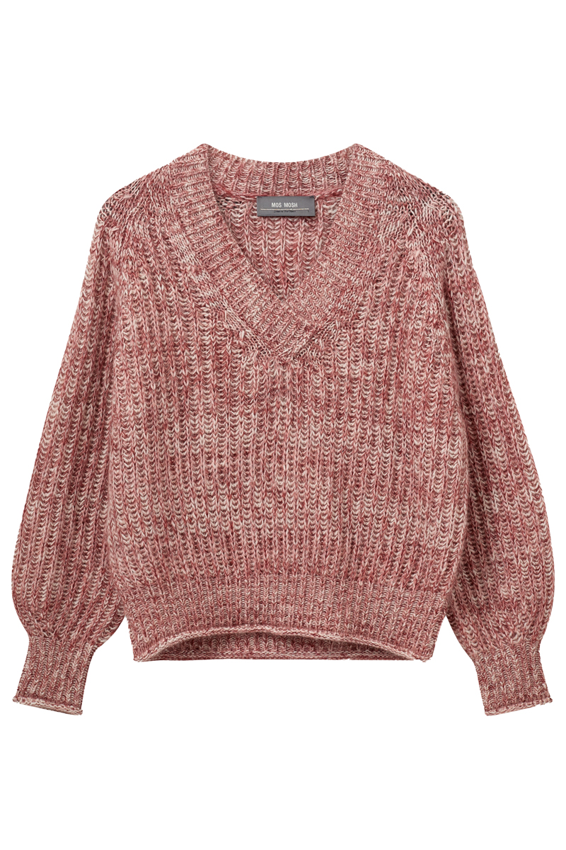 Mos Mosh MMJaylin V-neck Knit Rose-1 1