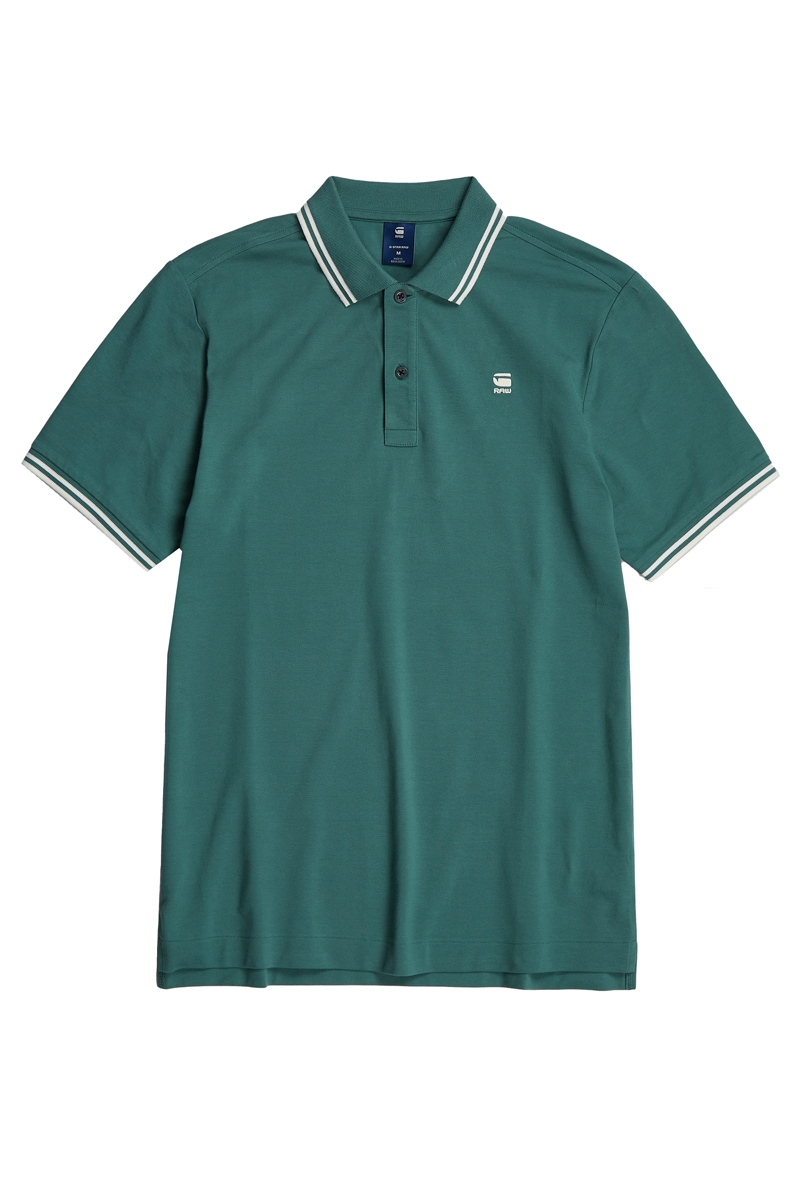 G-Star Dunda slim stripe polo s\s Groen-1 1