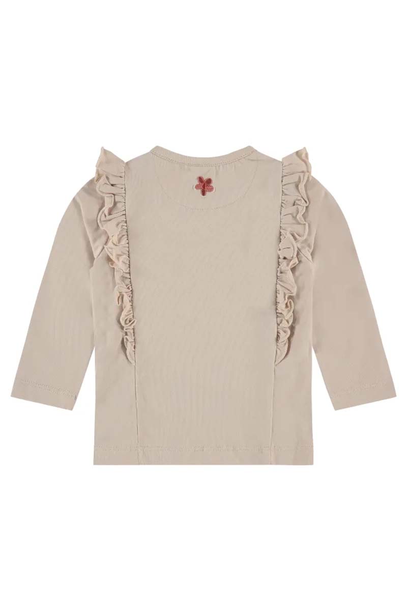 Meisjes t-shirt lange mouw ecru