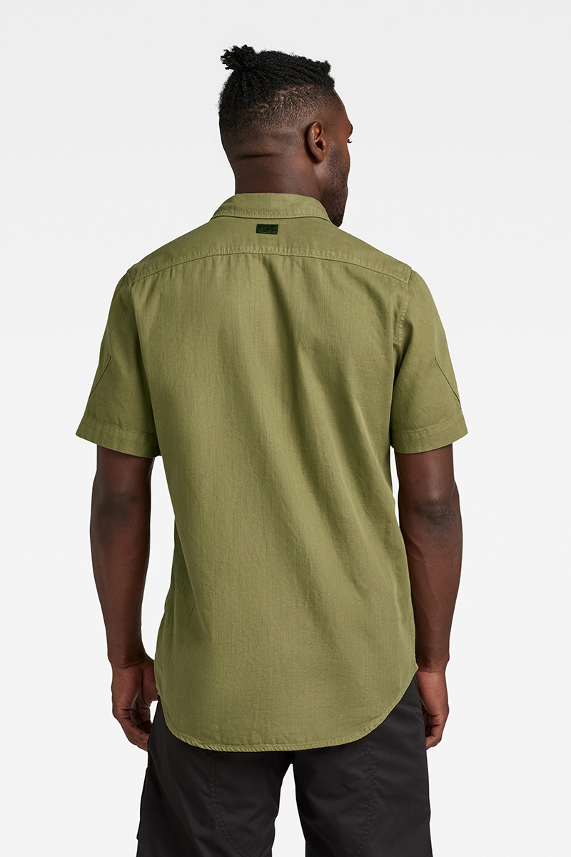 G-Star Marine slim shirt s\s bruin/beige-2 5