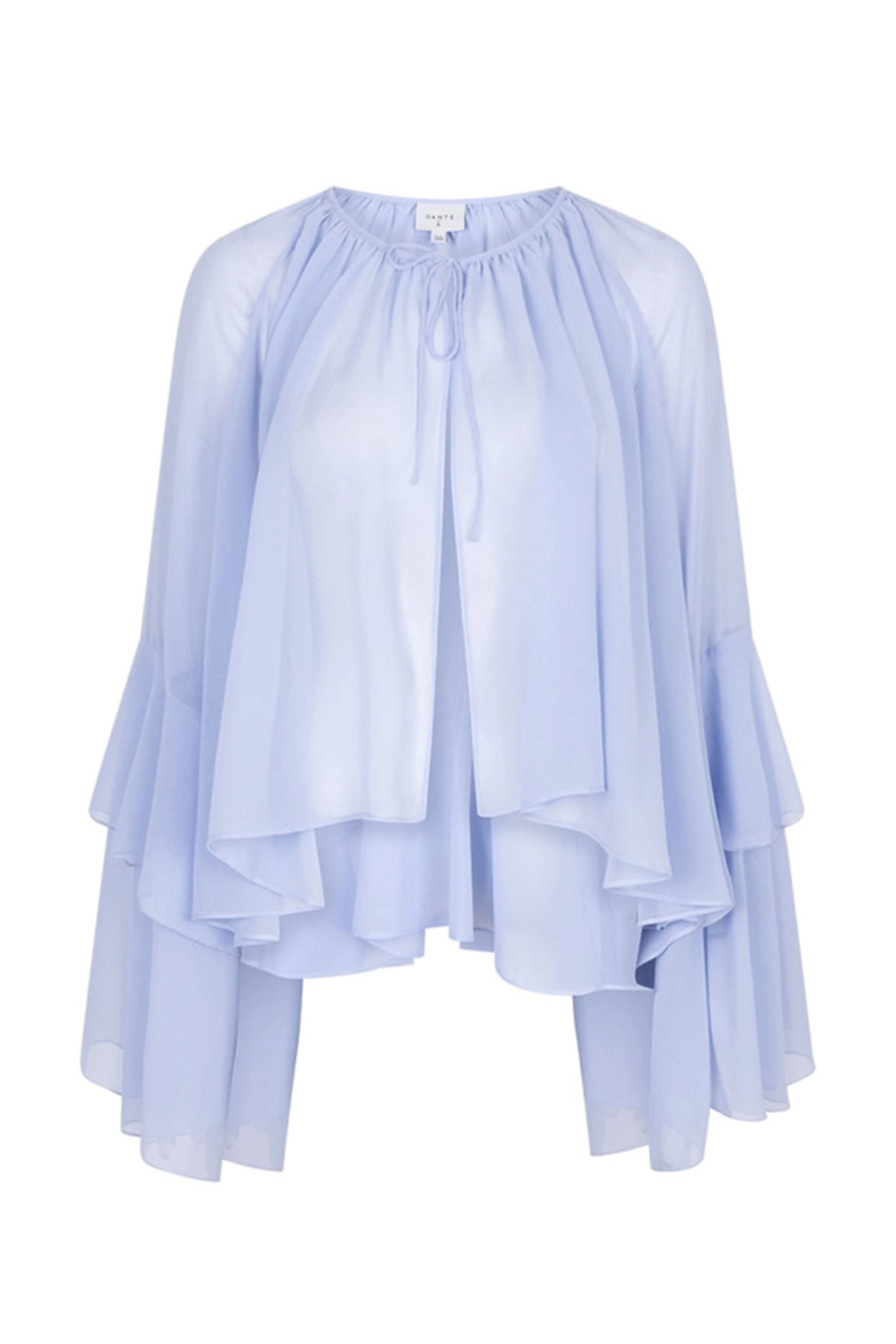 Dames blouse lange mouw blauw