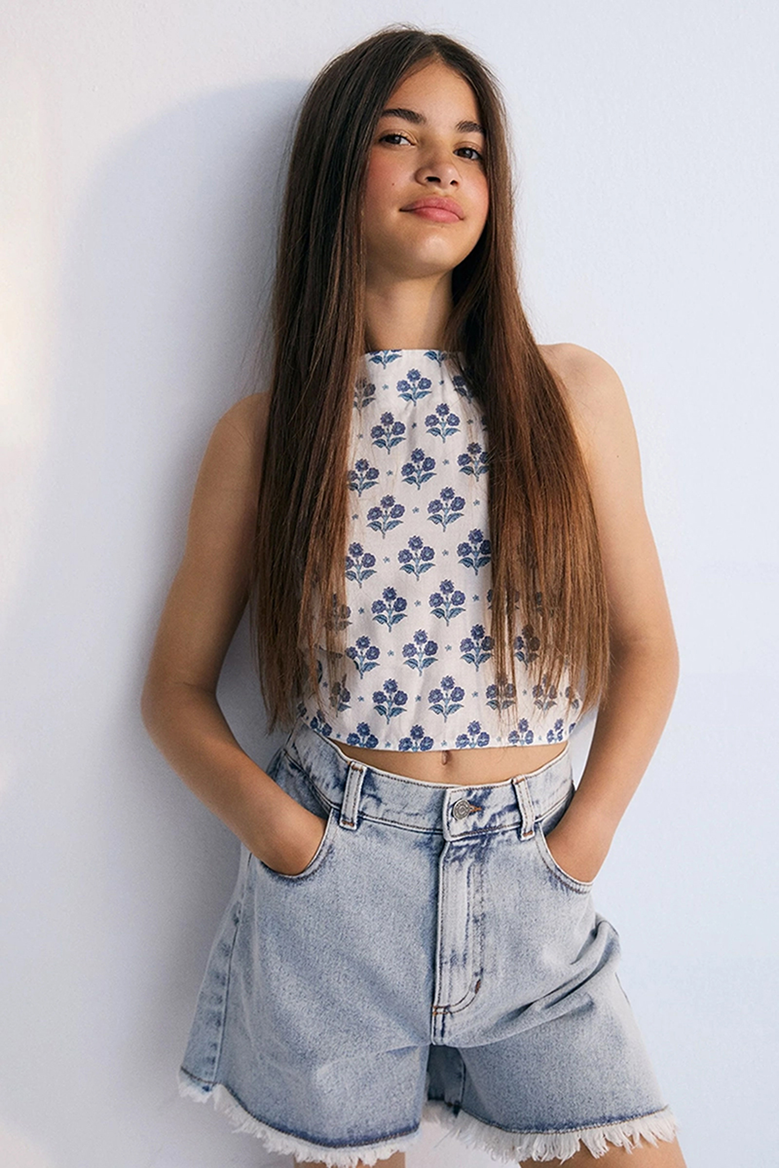 Meisjes short blauw