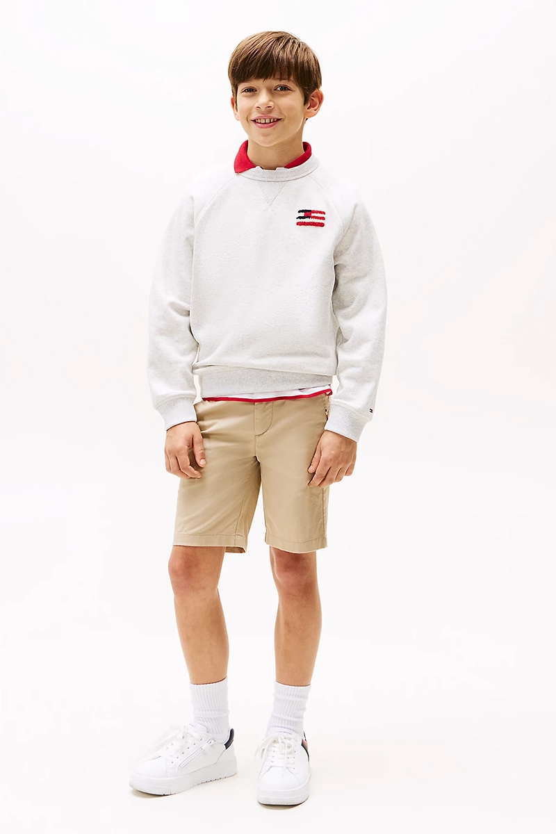 Tommy Hilfiger Hilfiger flag relaxed sweatshirt Ecru-1 2