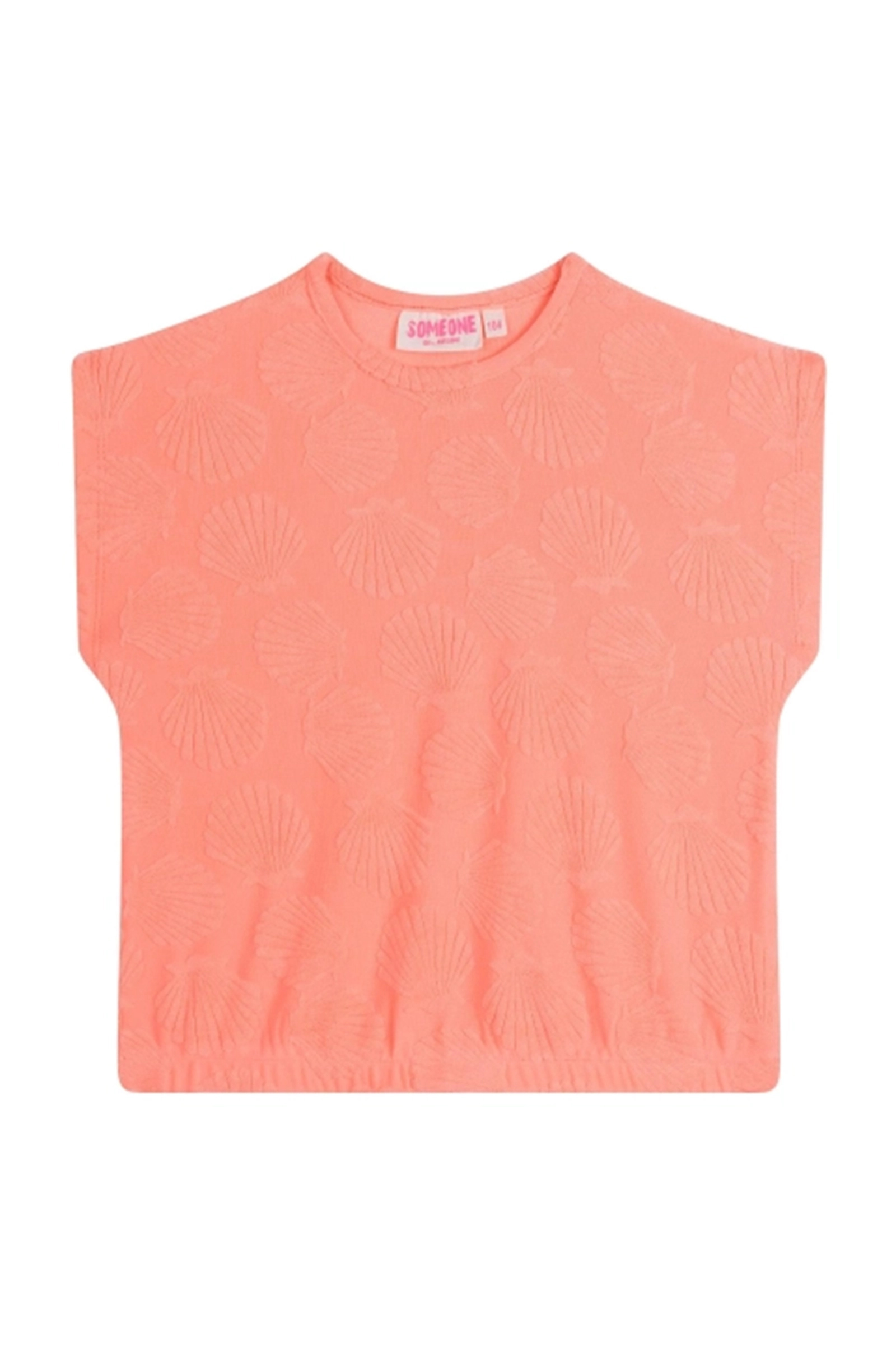 Meisjes blouse korte mouw oranje