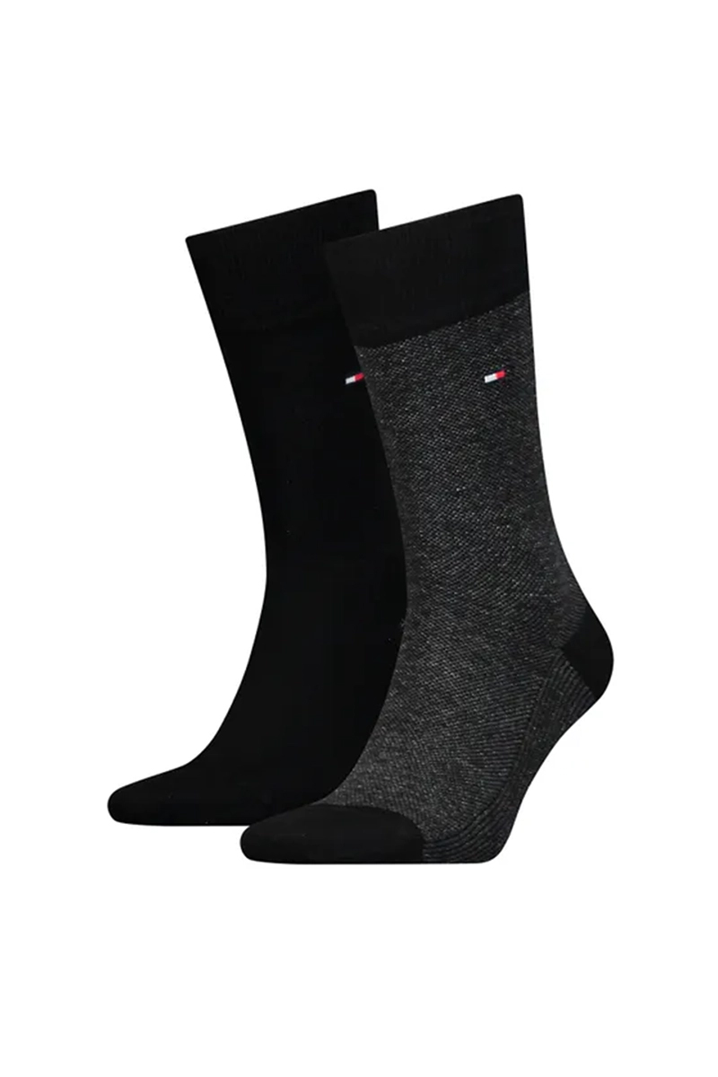 Tommy Hilfiger TH MEN SOCK 2P BIRDSEYE Zwart-1 1