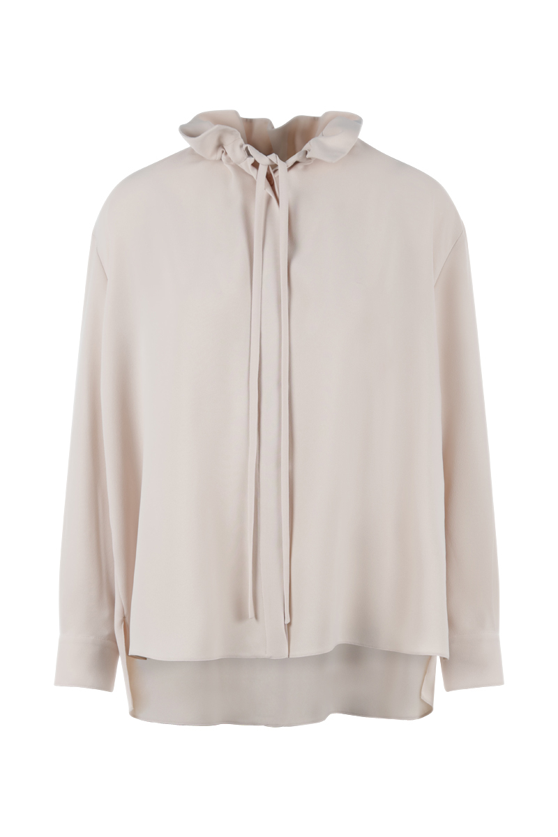 Dames blouse lange mouw bruin