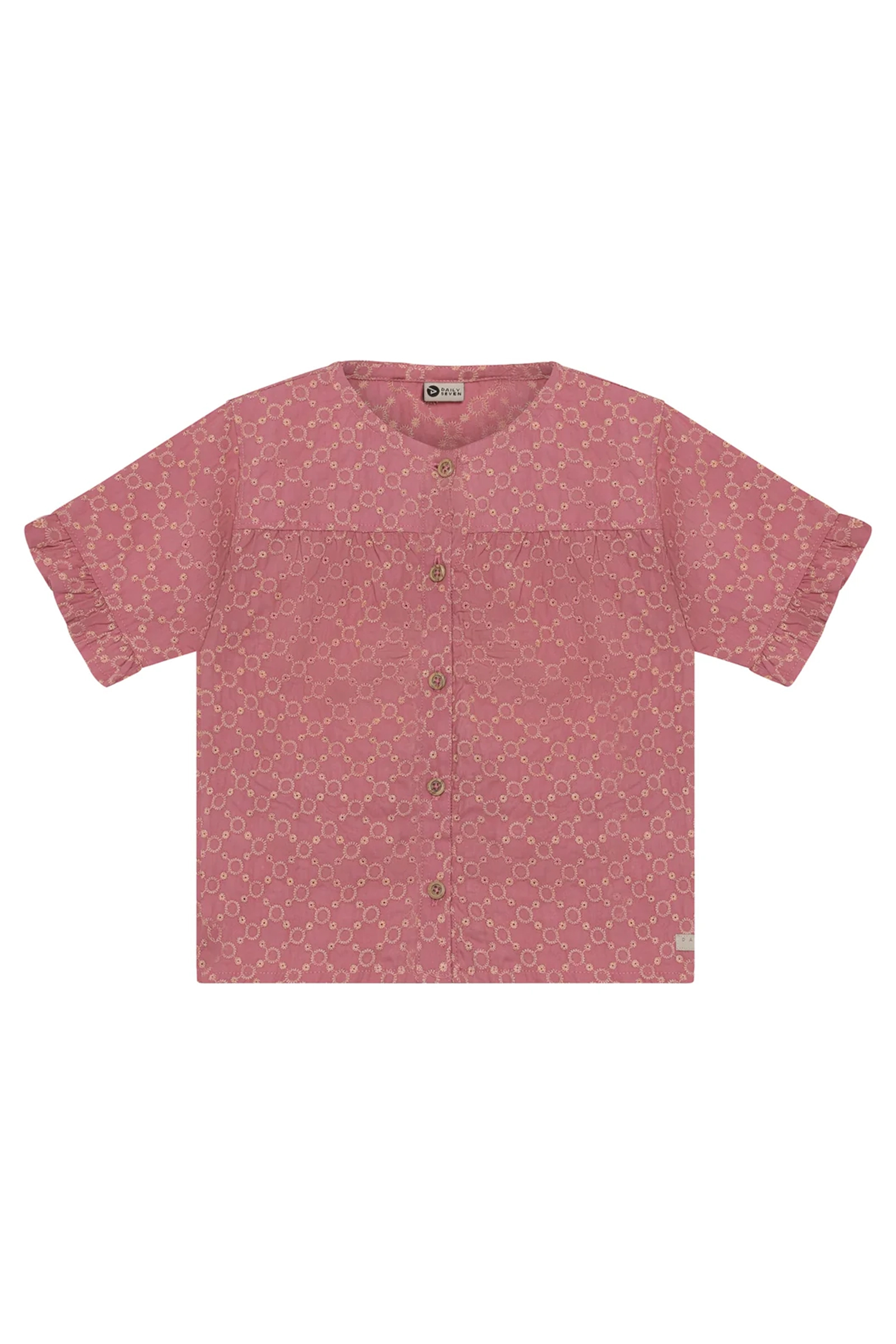 Meisjes blouse korte mouw rose
