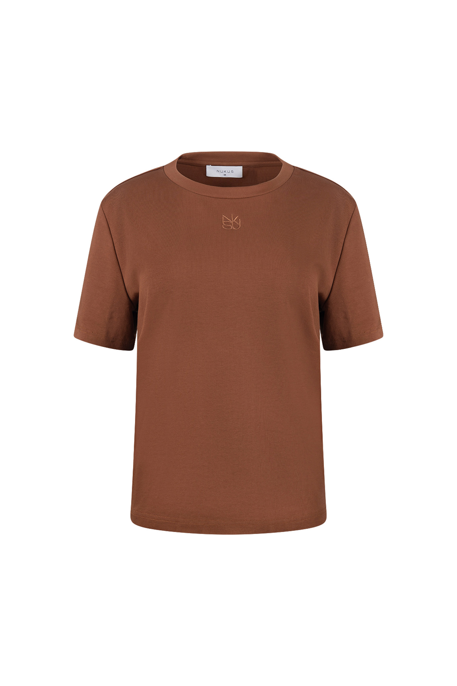 Dames t-shirt korte mouw bruin