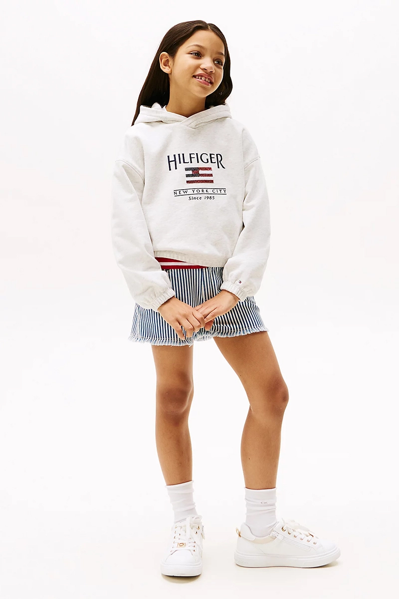 Tommy Hilfiger Hilfiger sequin flag hoodie Wit-1 2
