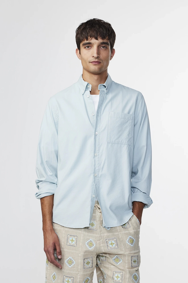 Heren overhemd lm casual blauw