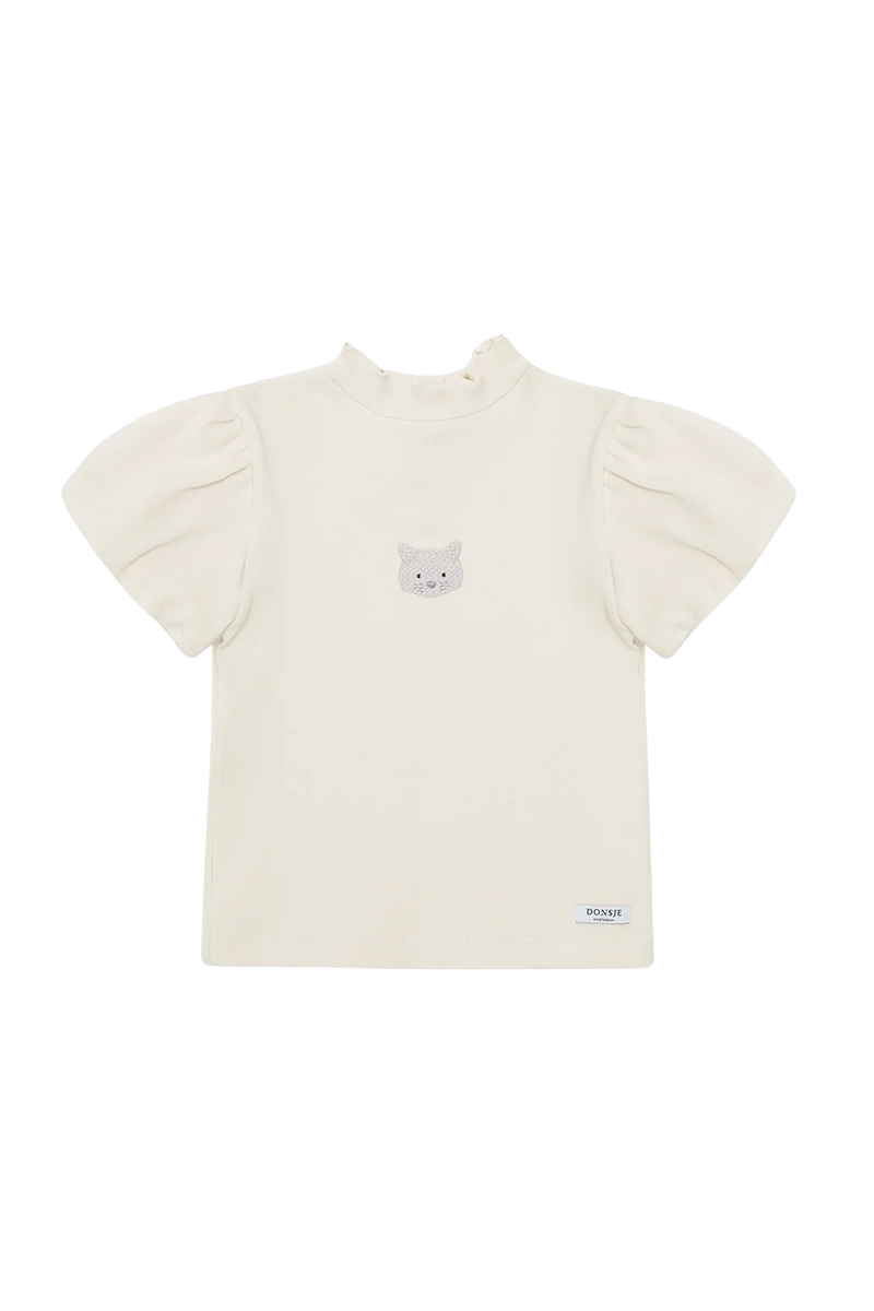 Meisjes t-shirt korte mouw ecru
