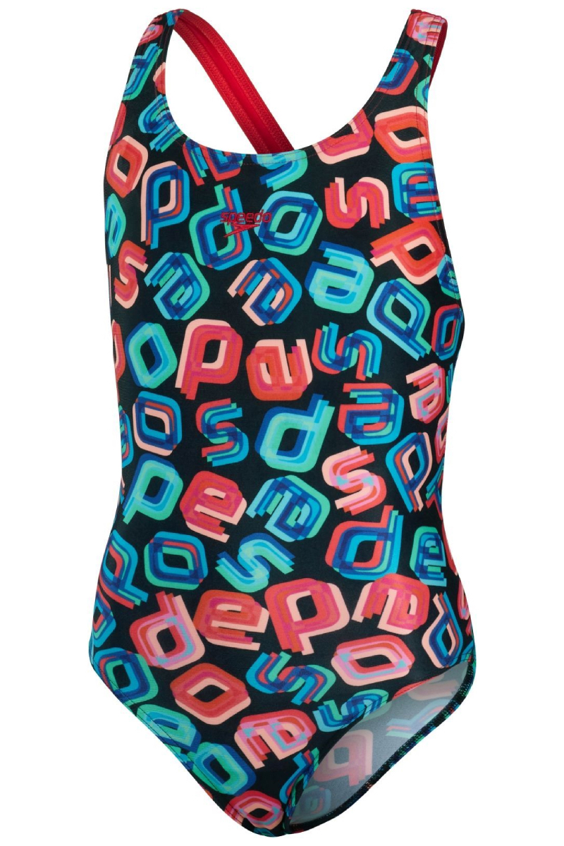 Bad/beach meisjes badpak sport zwart