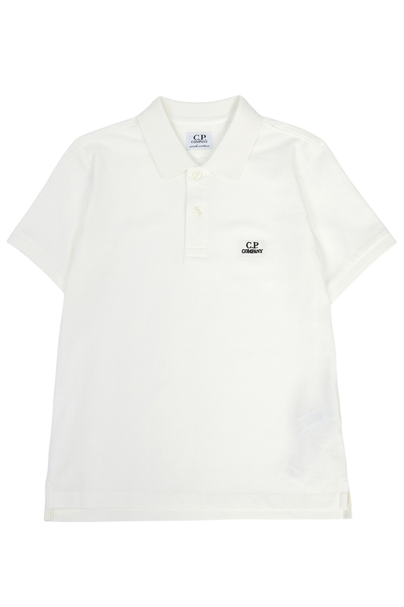 C.P. Company stretch pique logo polo shirt Ecru-1 1