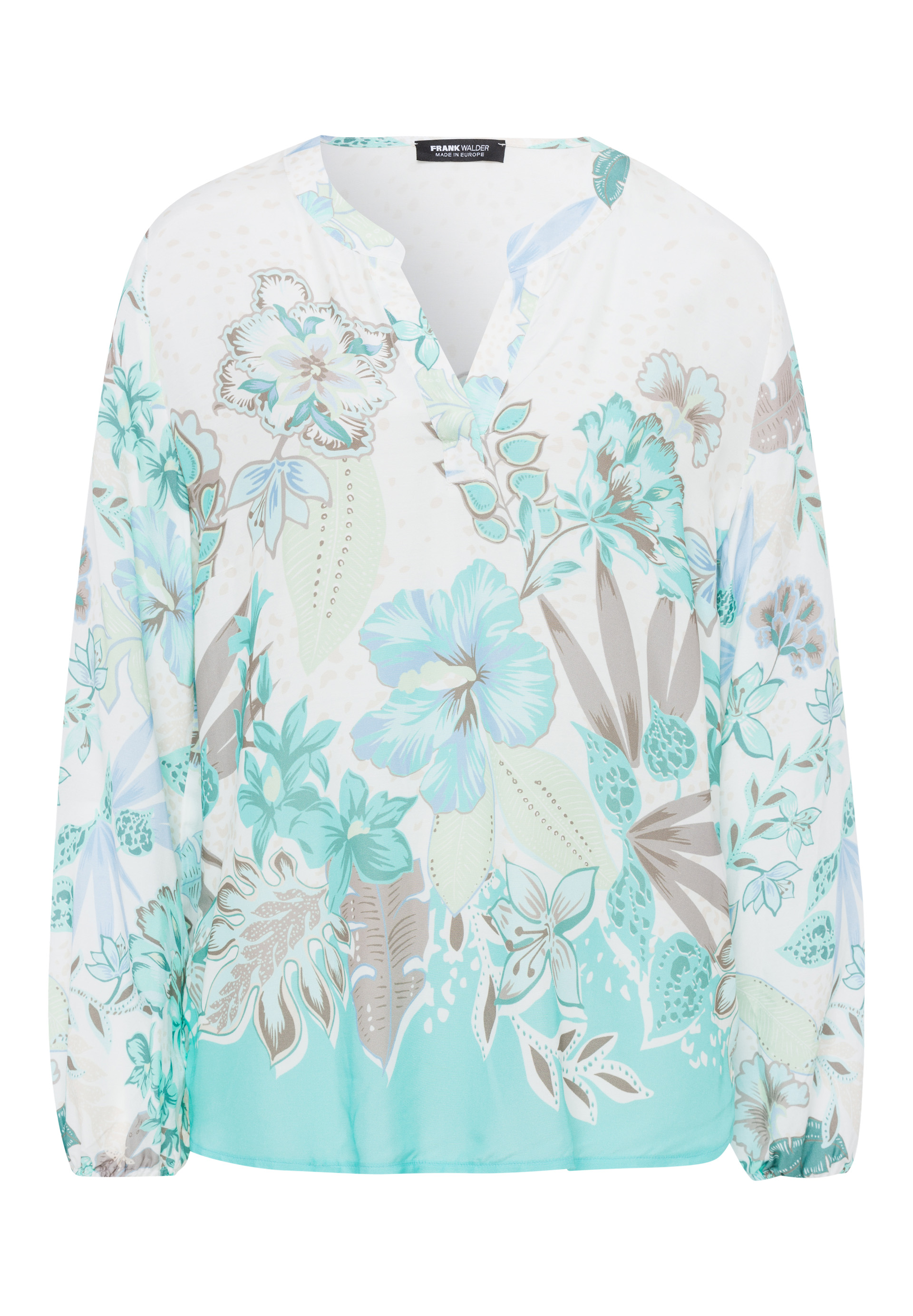Dames blouse lange mouw blauw