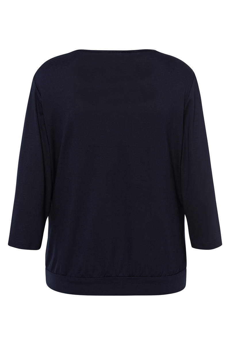 Dames blouse lange mouw blauw
