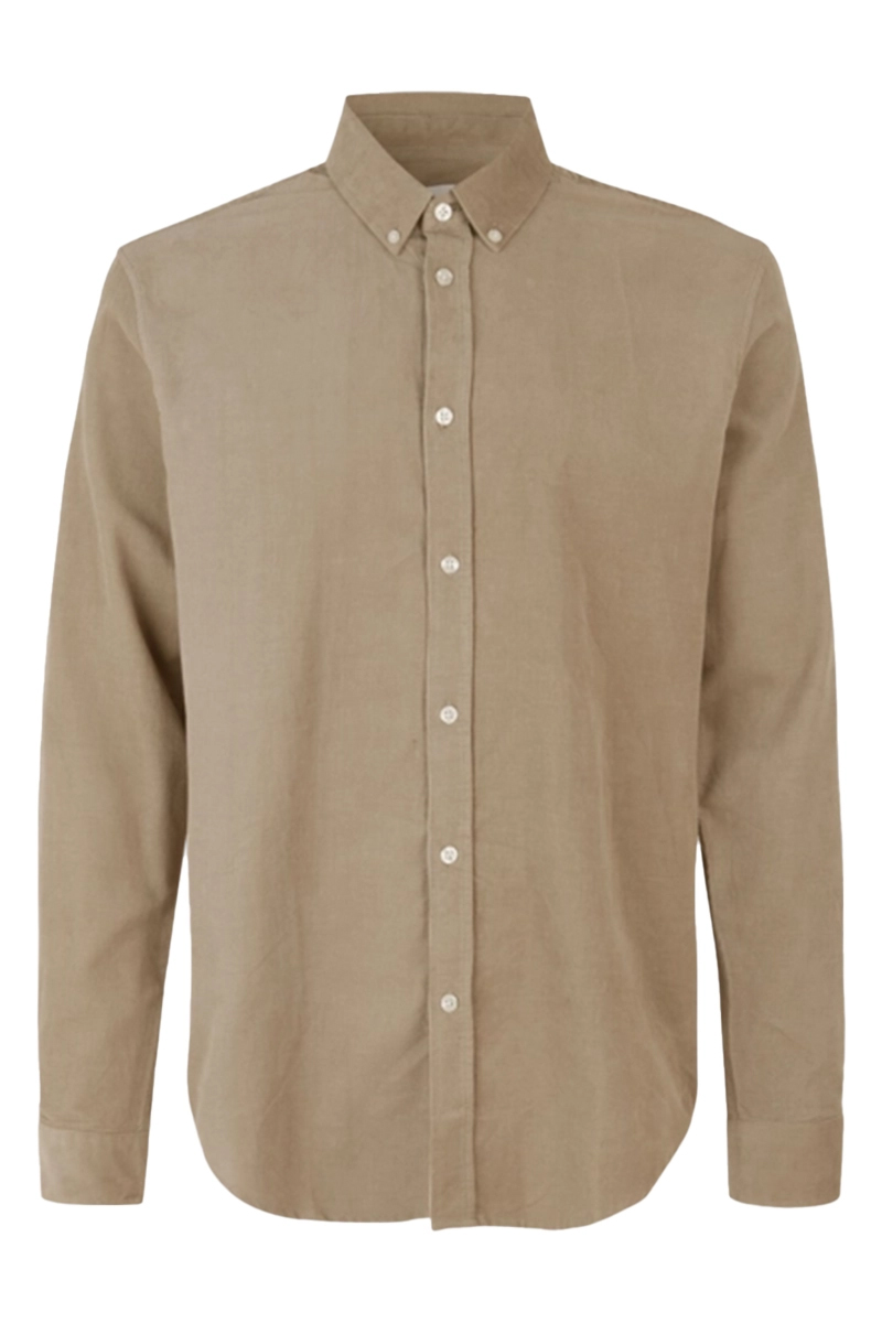 Heren overhemd lm casual bruin