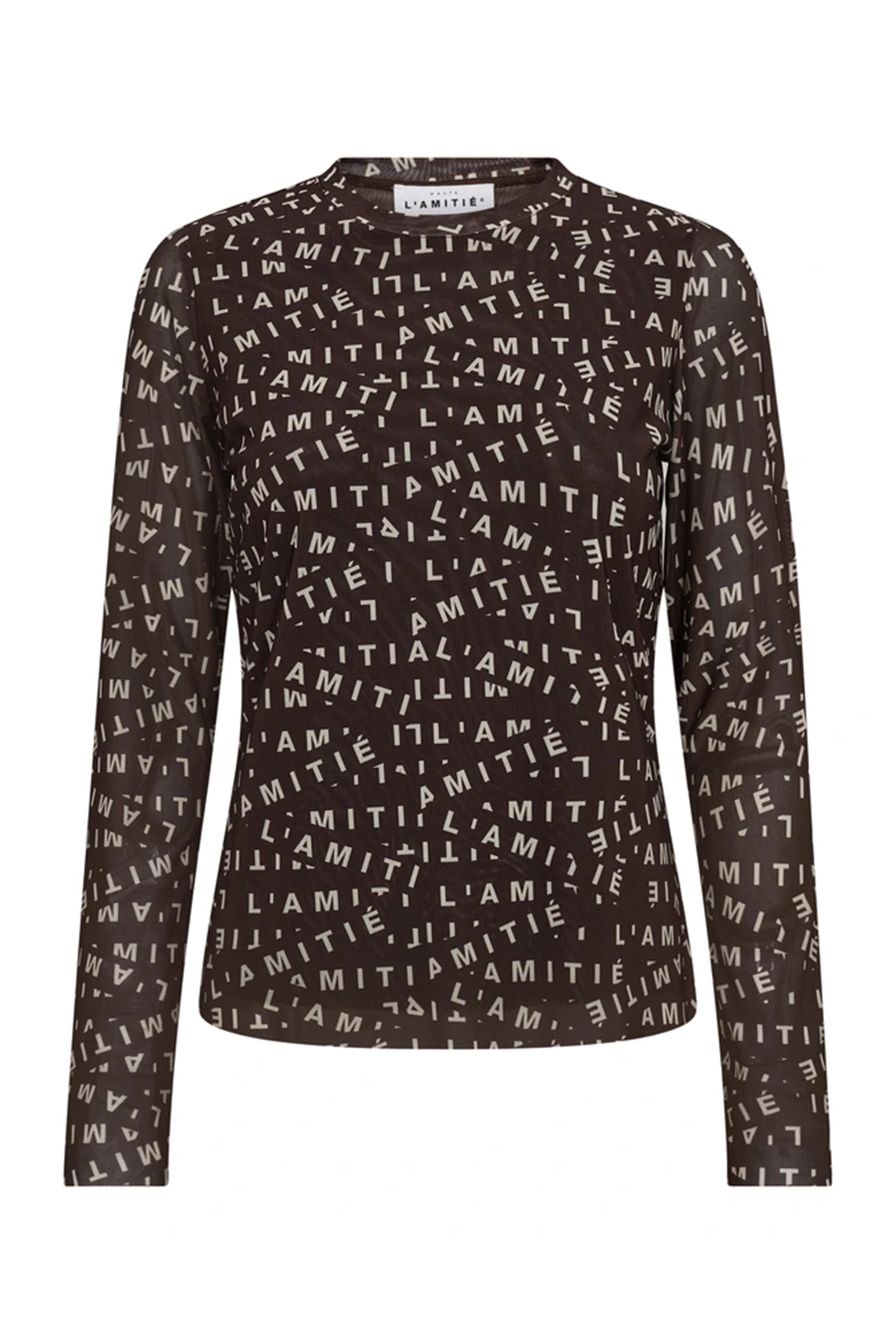 Dames t-shirt korte mouw bruin