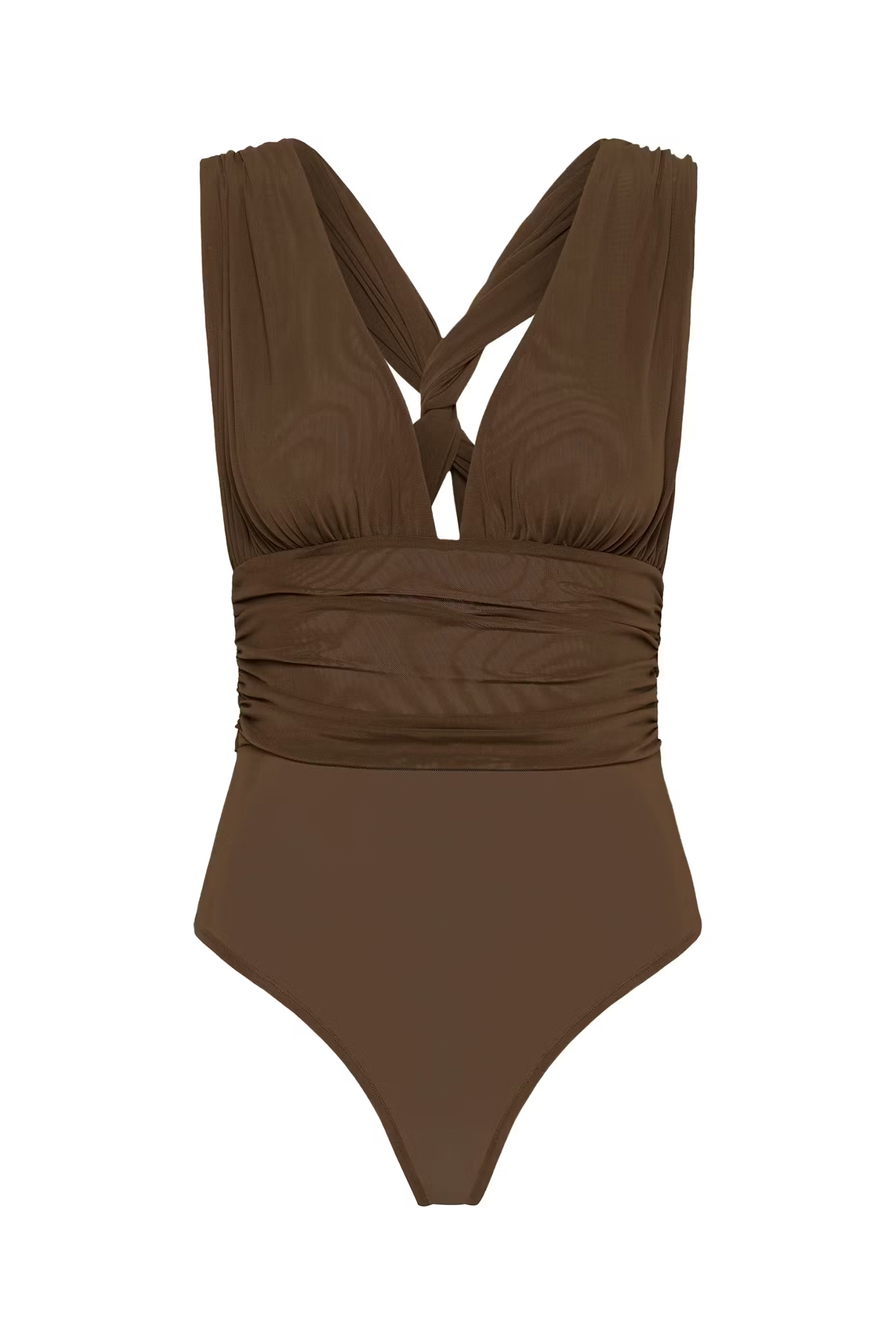 Dames top bruin