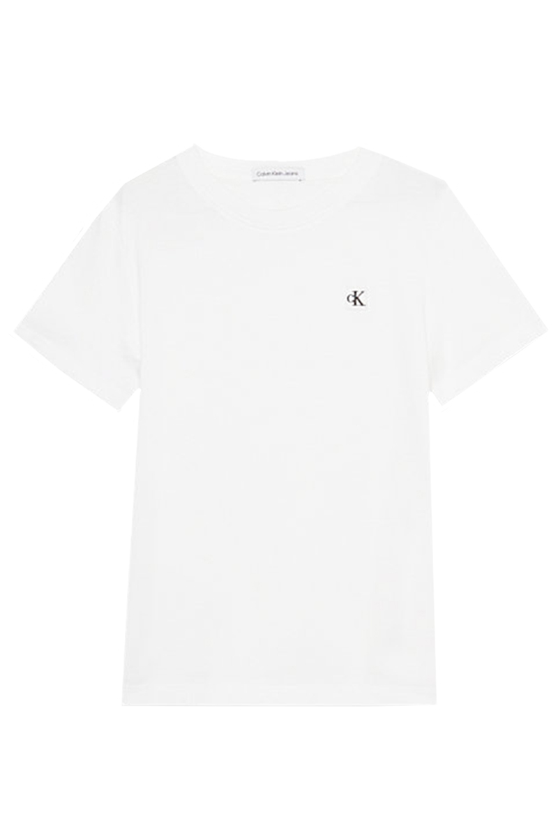 Calvin Klein Mono mini badge reg tshirt Wit-1 1