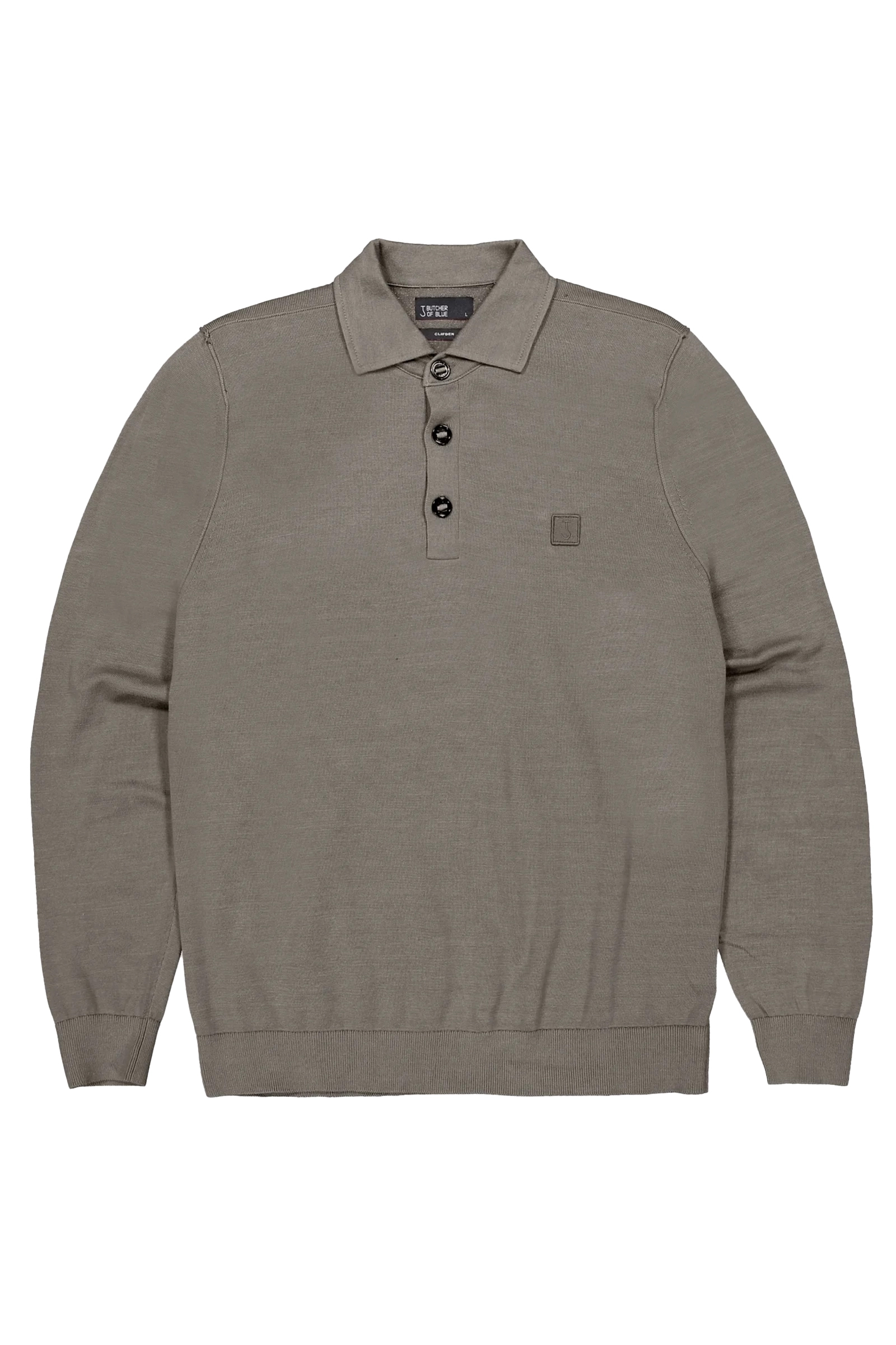 Heren polo lange mouw groen