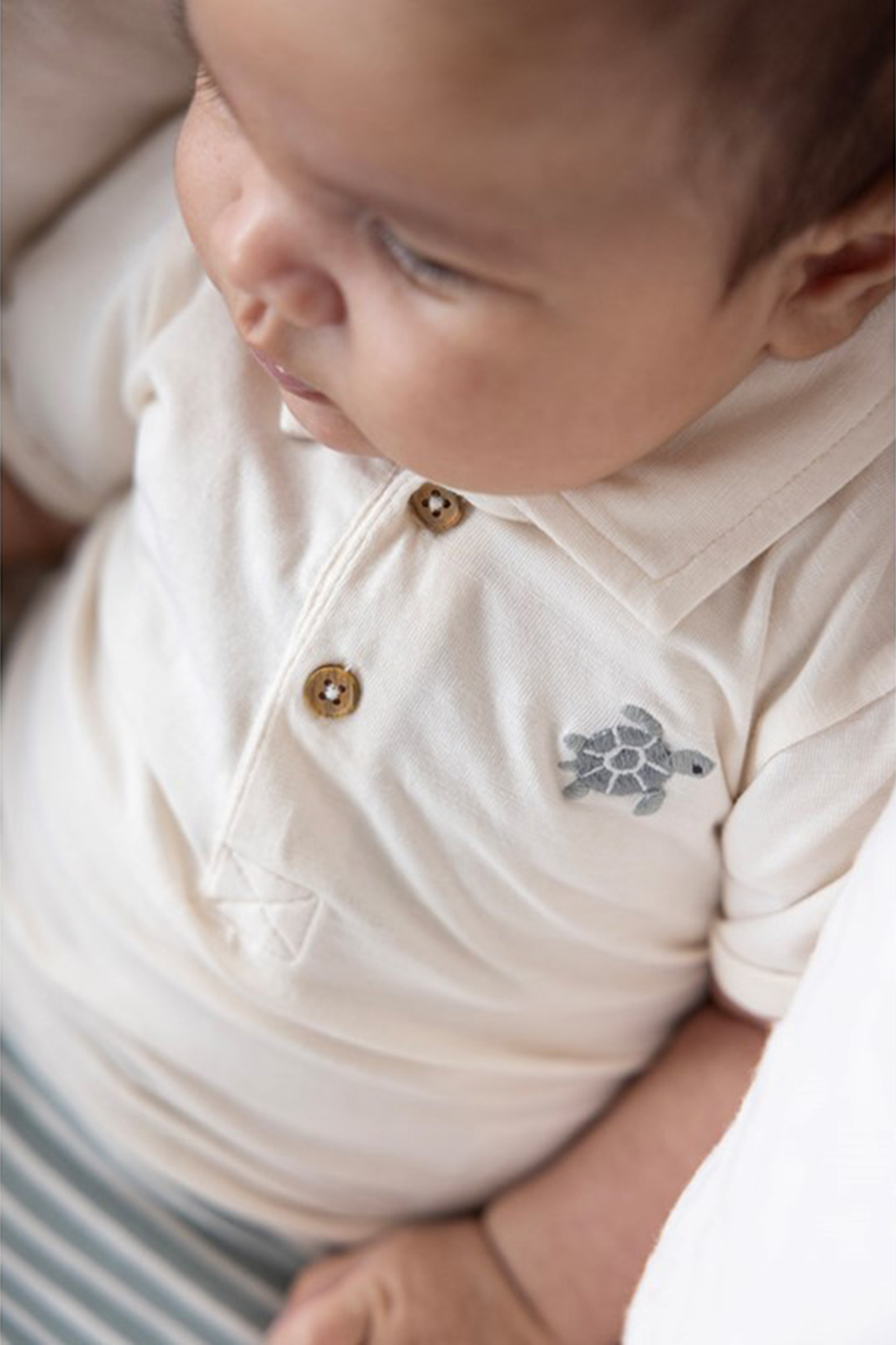 Baby t-shirt korte mouw ecru