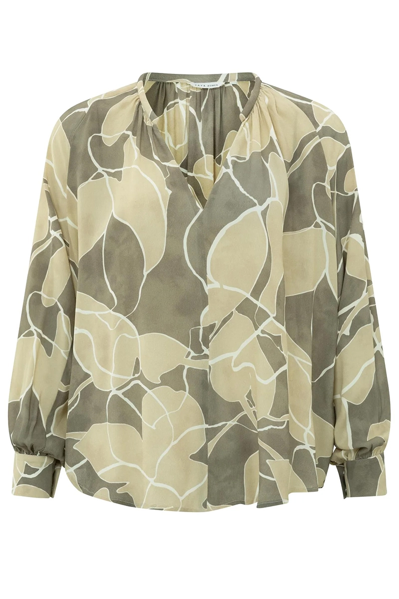 Dames blouse lange mouw groen