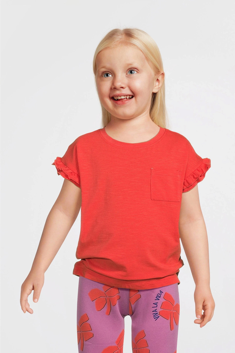 Meisjes t-shirt korte mouw rood