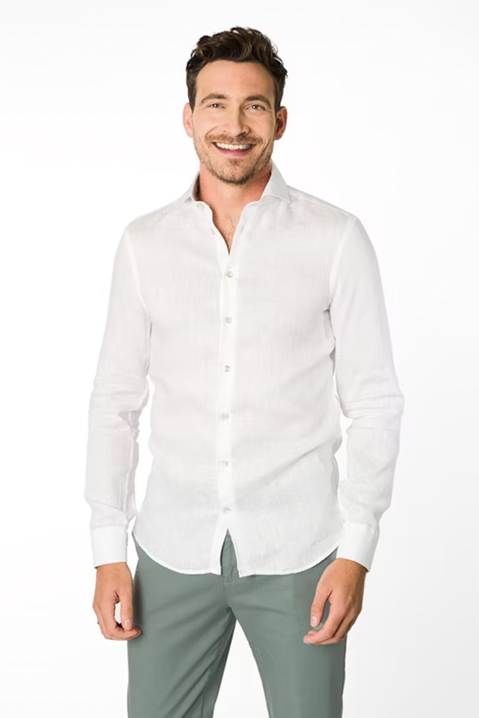 Heren overhemd lm dressual wit