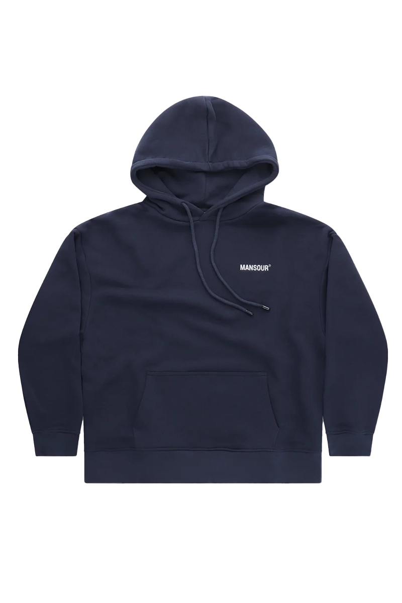 Mansour LOGO HOODIE Blauw-1 1