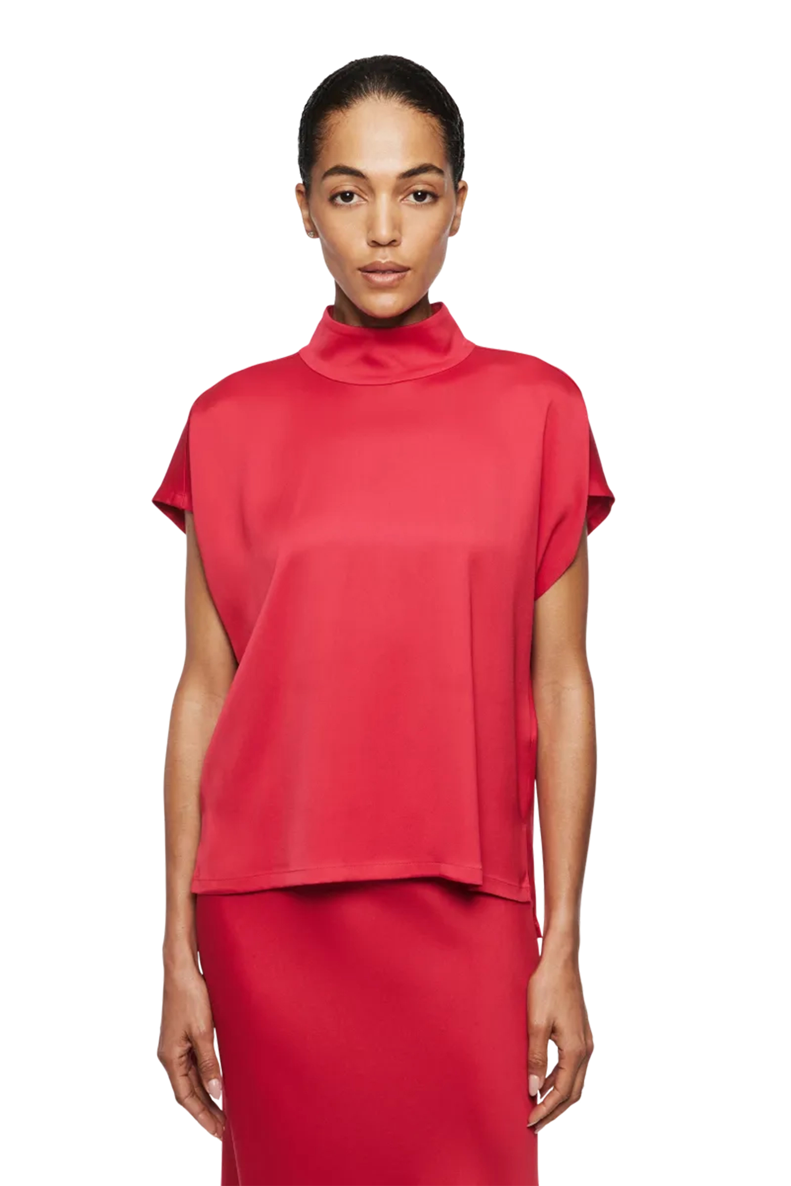 Dames blouse korte mouw rood