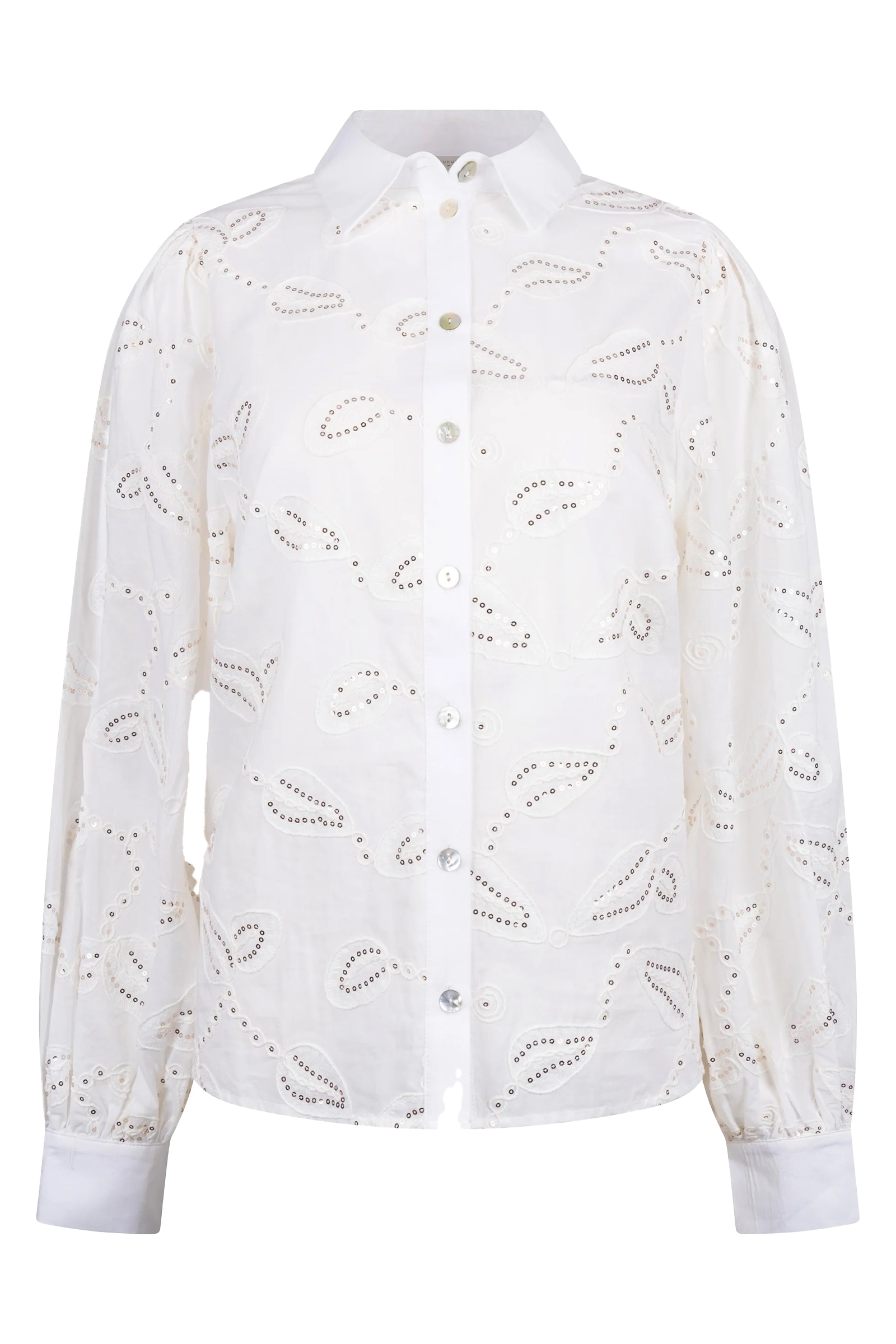 Dames blouse lange mouw ecru