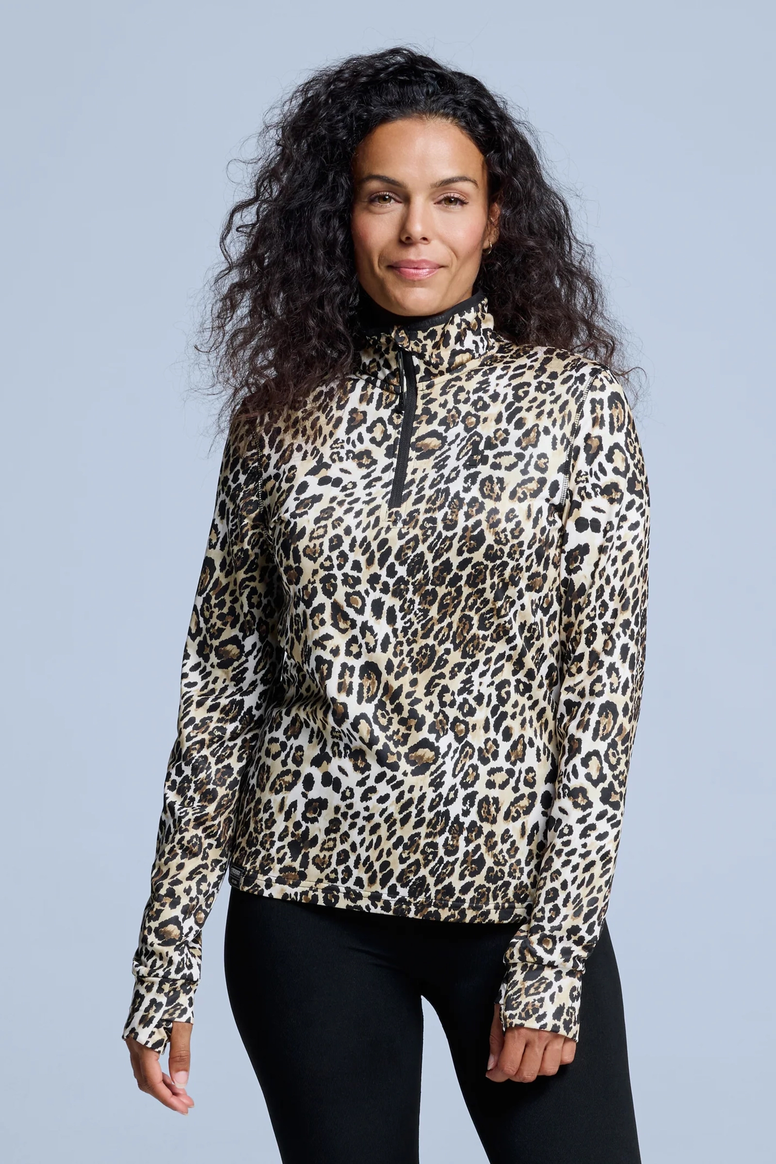 Wintersport dames pully+rits bruin