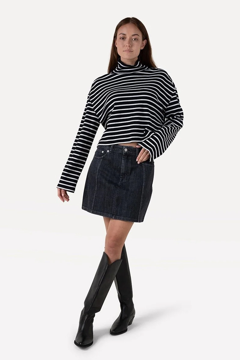 Dames t-shirt lange mouw zwart