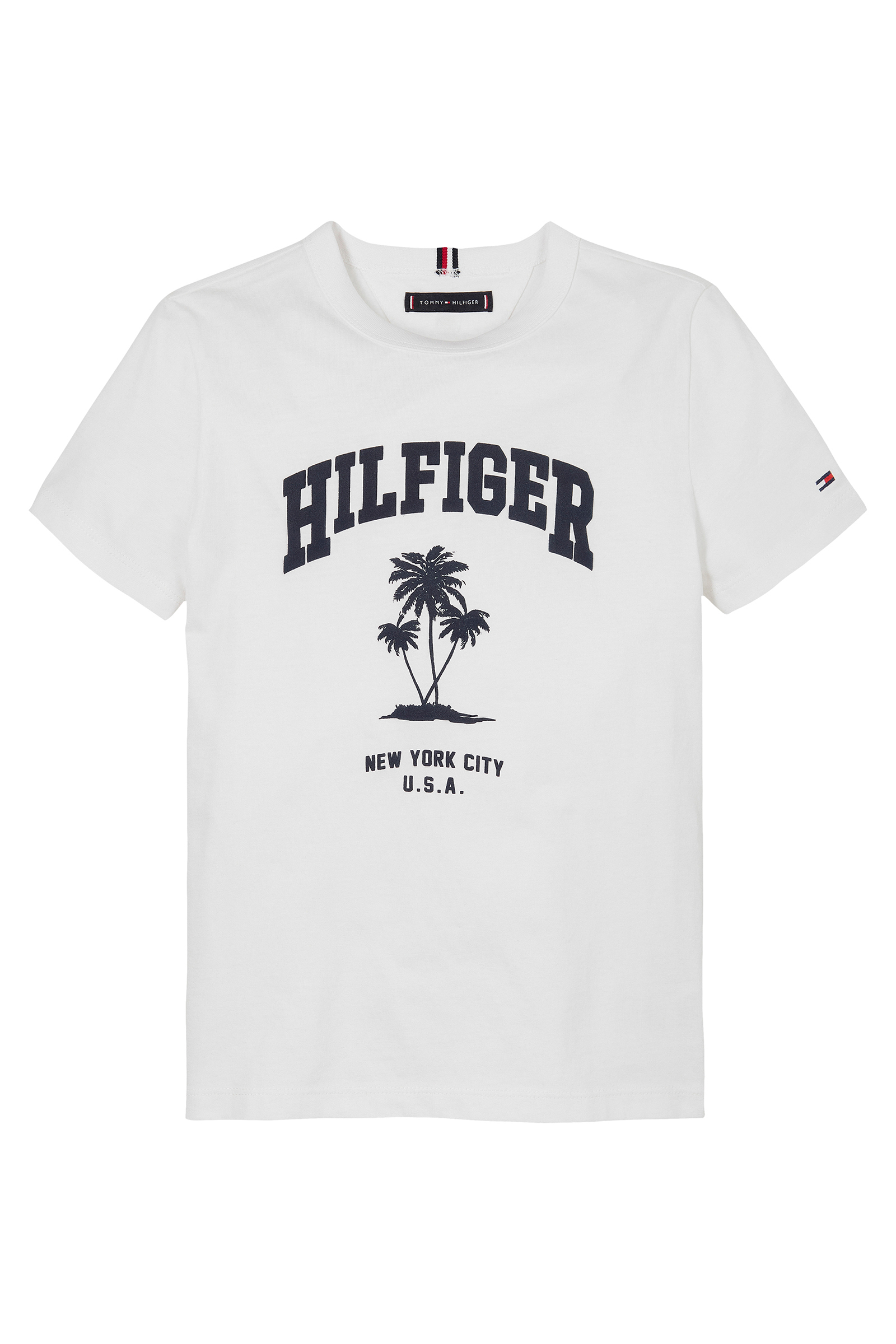 Tommy Hilfiger Hilfiger palm print tee Wit-1 1