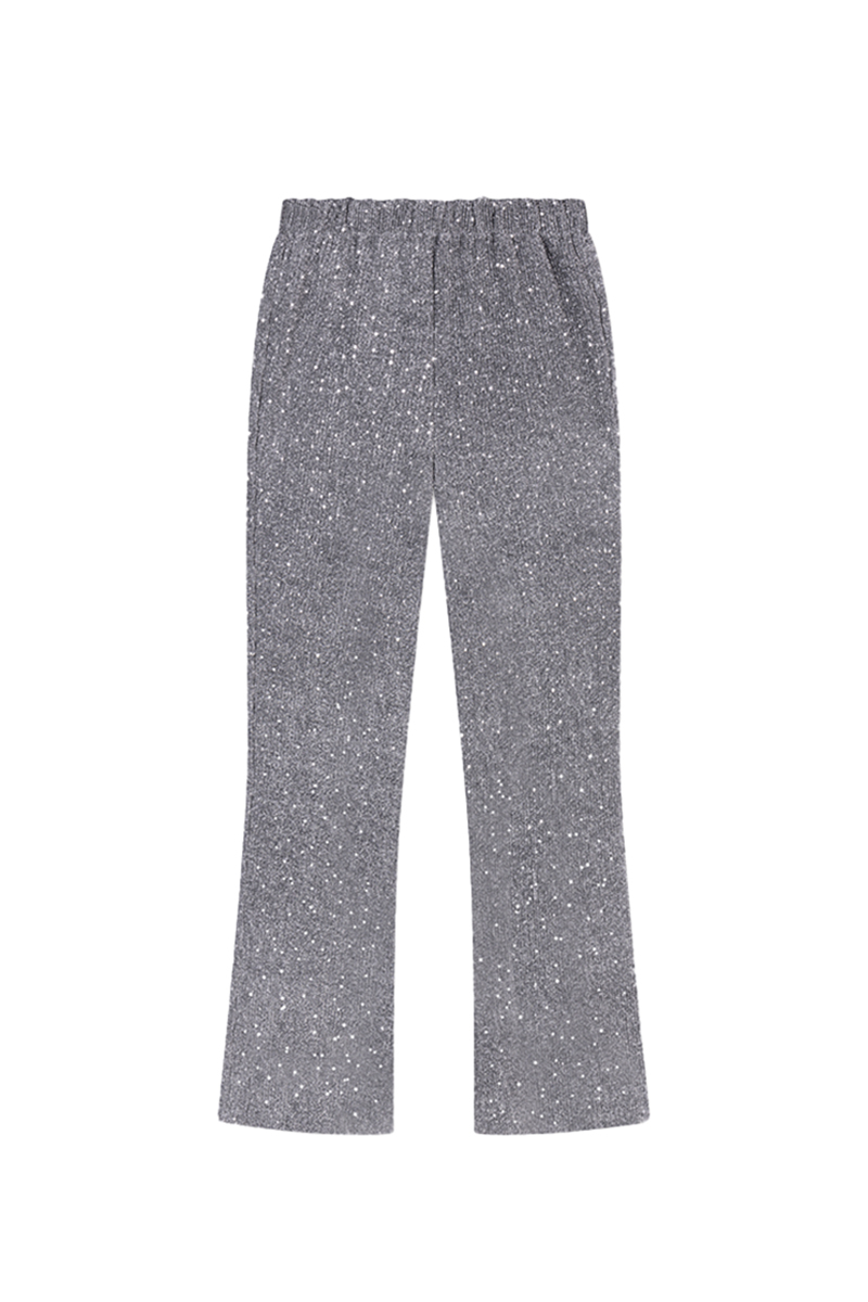 Alix the Label Ladies woven sequin crinkle pants Zilver-1 1