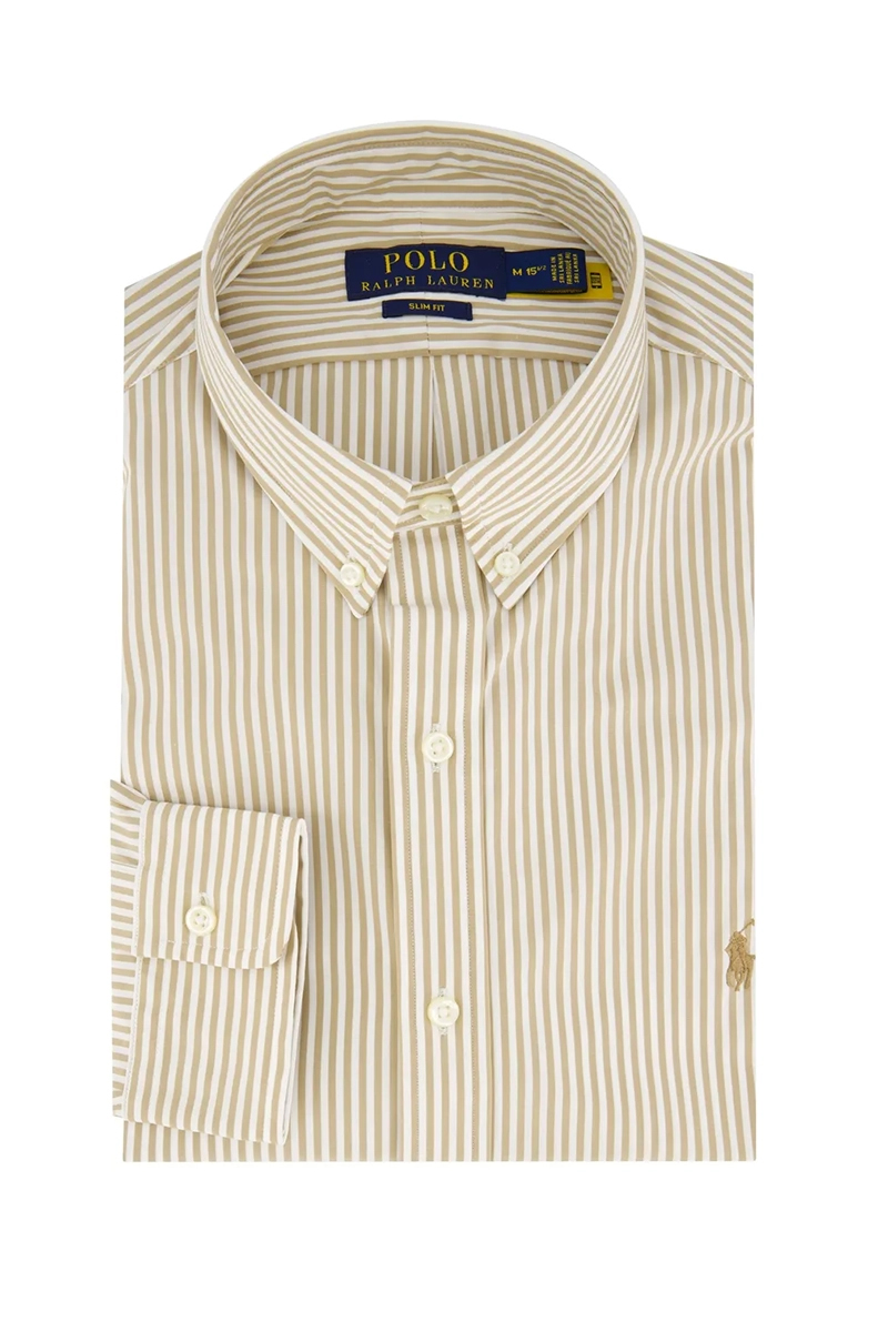 Polo Ralph Lauren 60/1 CTN STR POPLIN bruin/beige 1