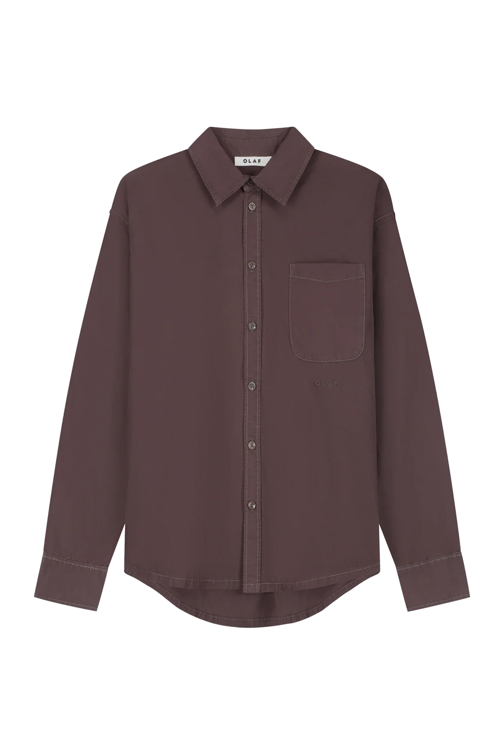 Heren overhemd lm casual bruin