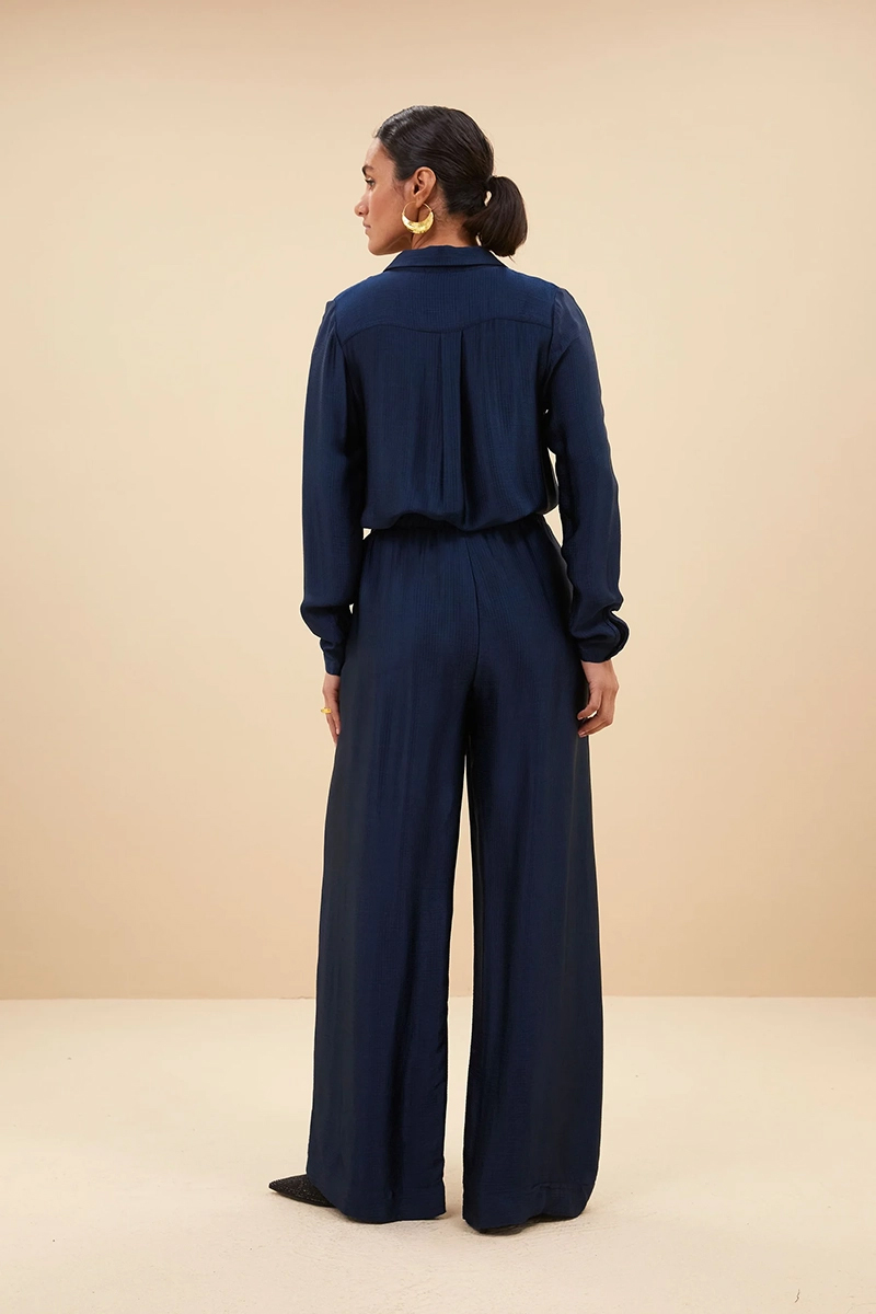 By Bar Benji gloss pant Blauw-1 3