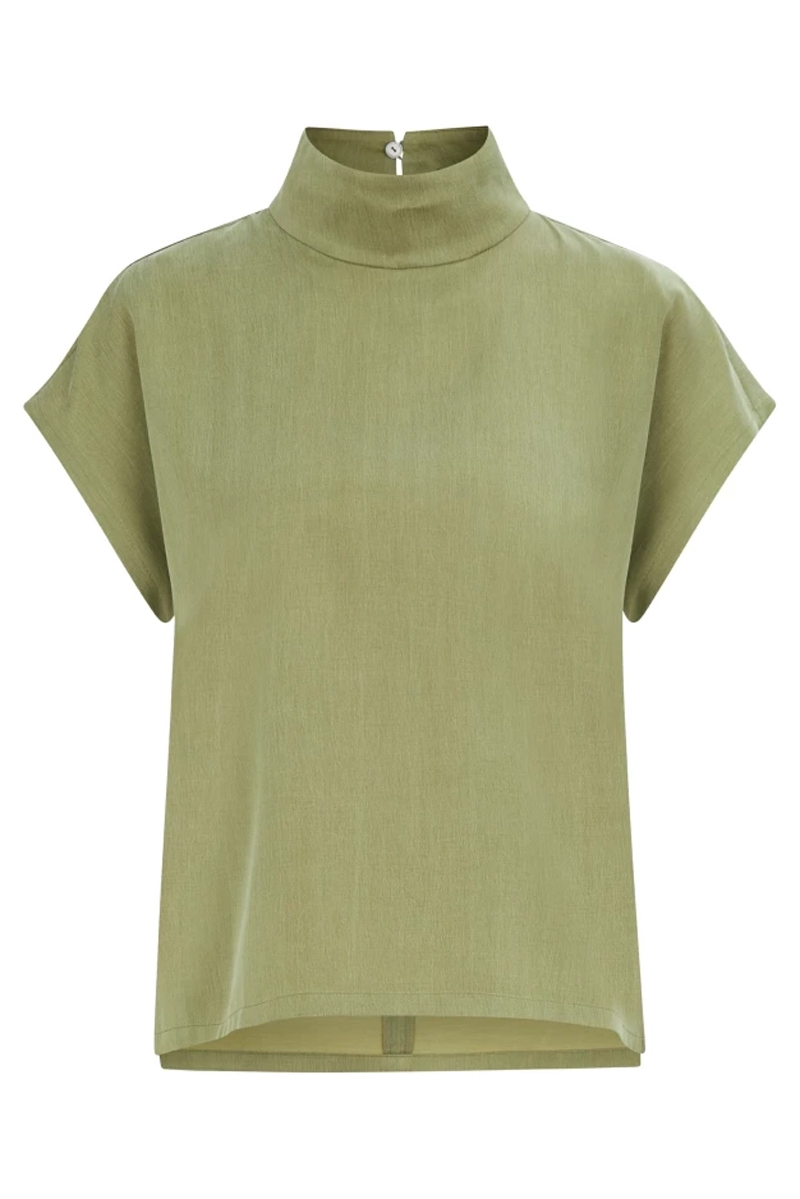 Dames blouse korte mouw groen