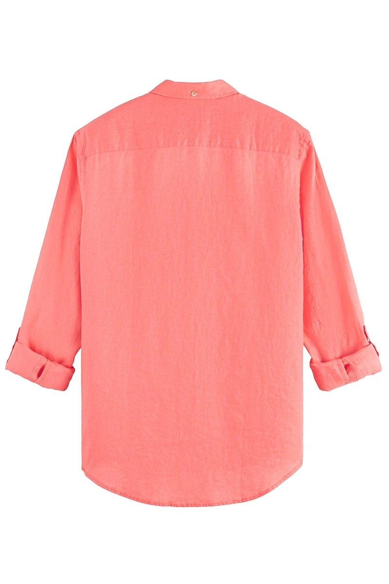 Scotch & Soda Linen shirt with roll-up Coral Reef 4