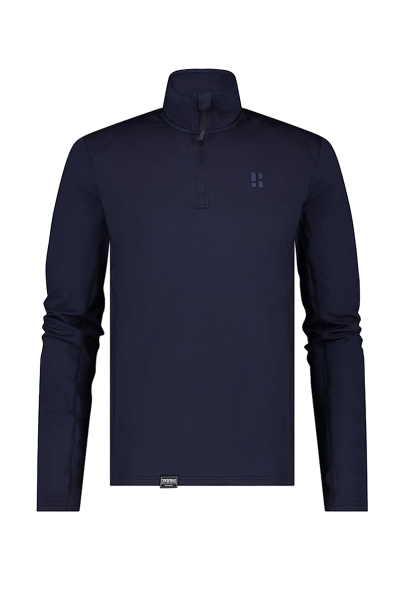 Wintersport heren pully+rits blauw